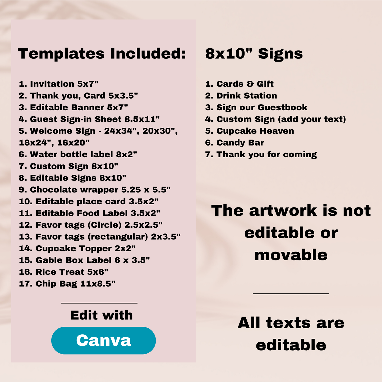 Sweets Birthday Party Template Bundle