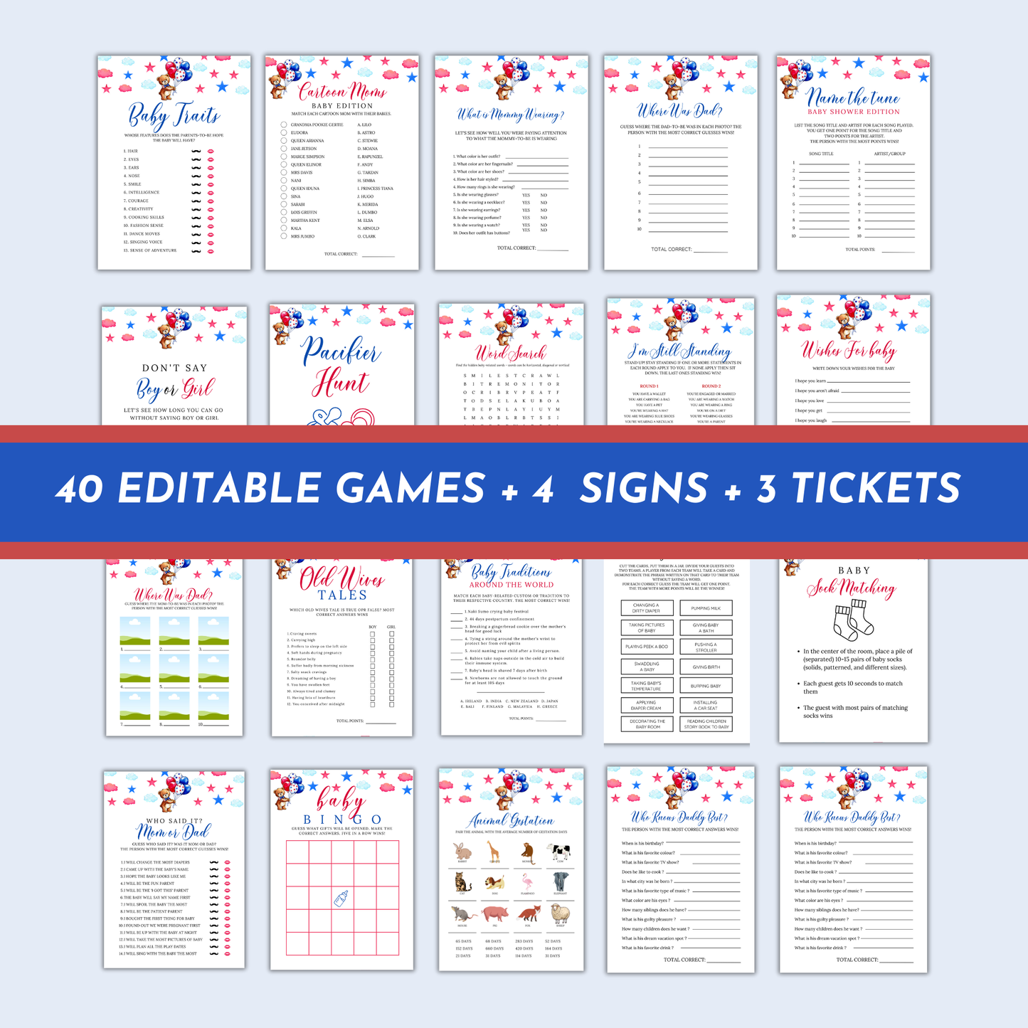 40 Patriotic Baby Shower Game