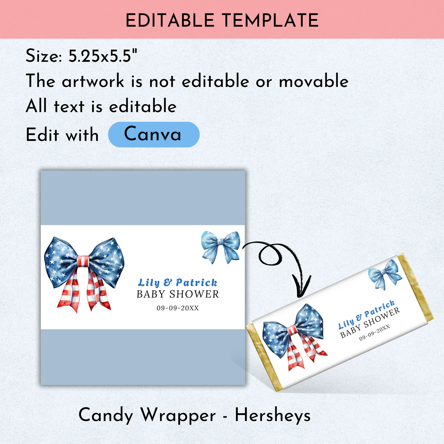 Patriotic Baby Shower Favor Bundle - Bows