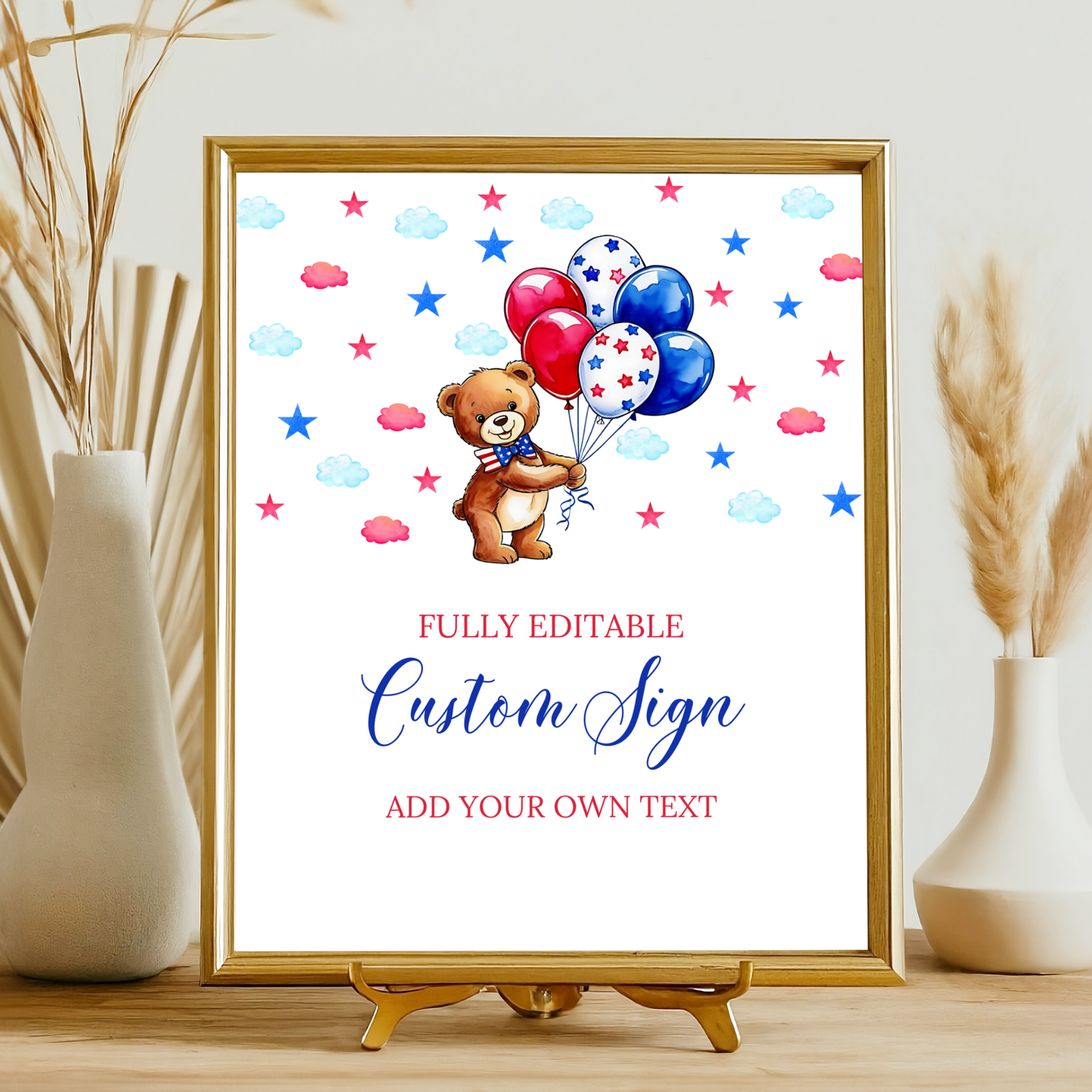 16 Patriotic Baby Shower Table Signs