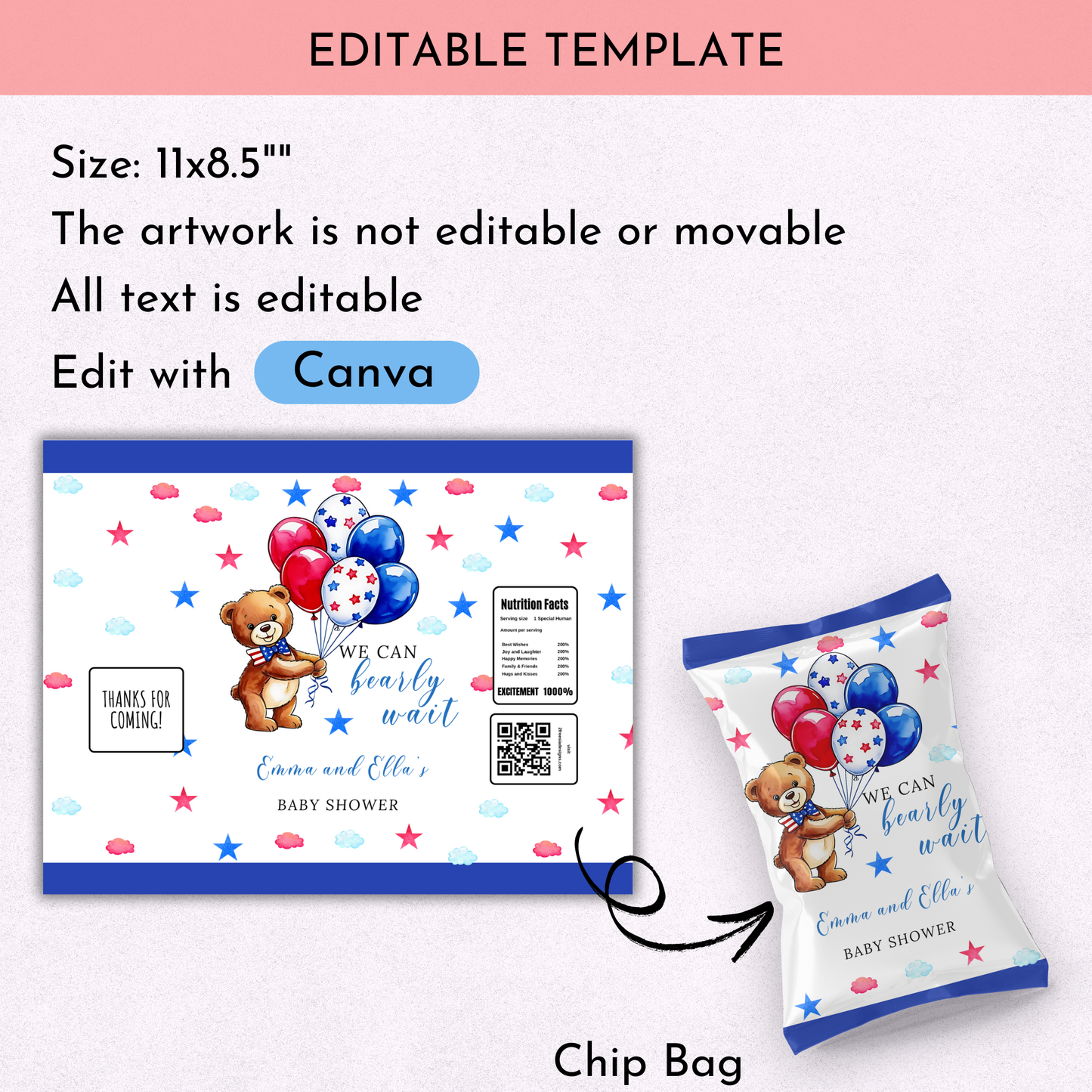 Patriotic Baby Shower Favor Bundle