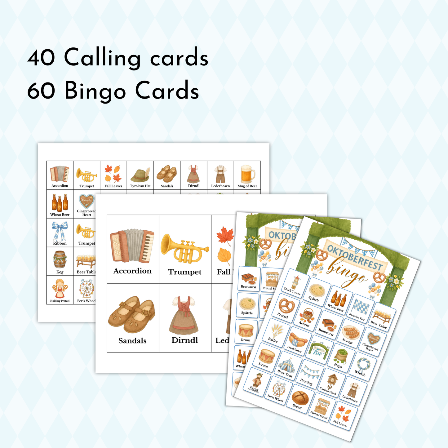 Oktoberfest Day Bingo Game