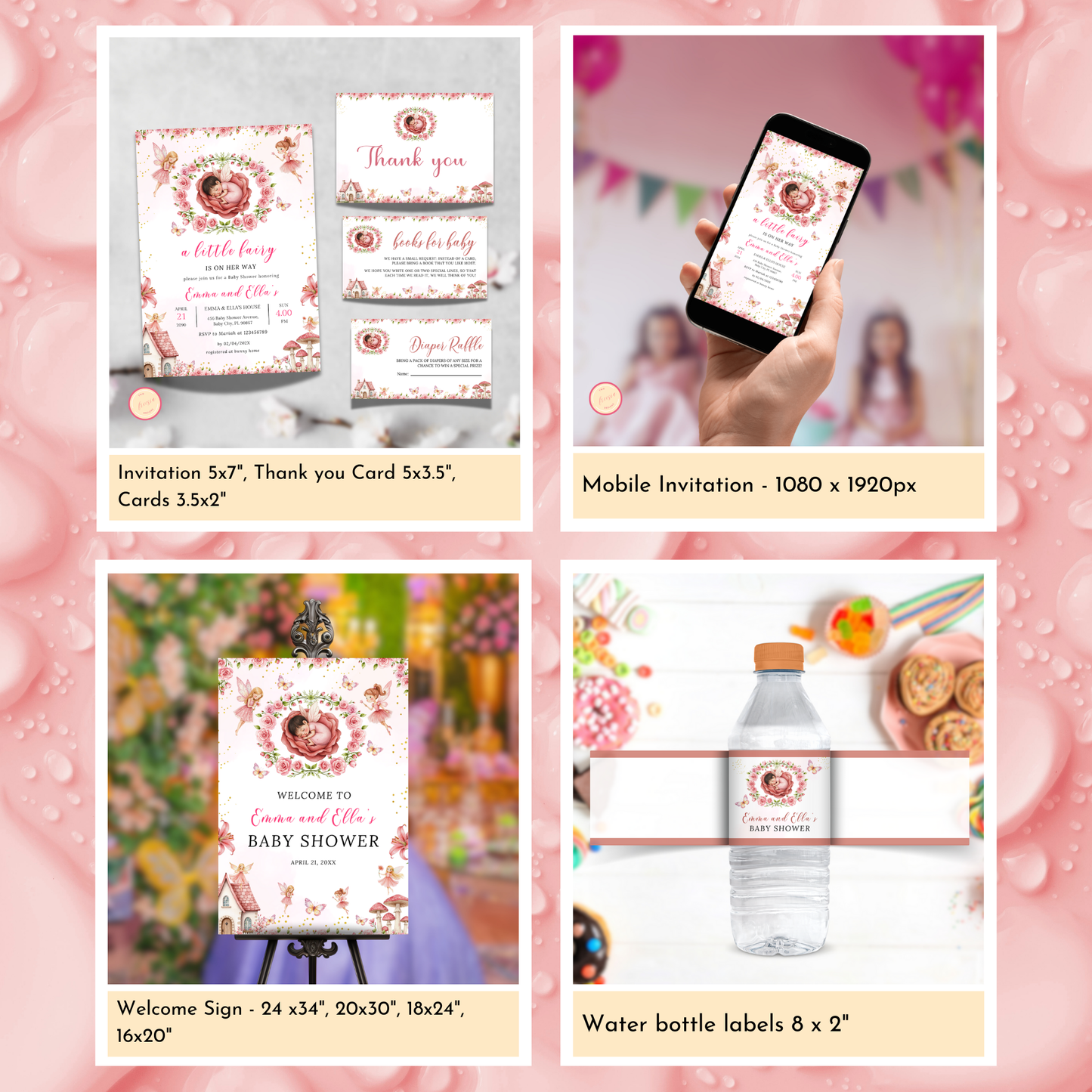 Fairy Baby Shower Template Bundle #1