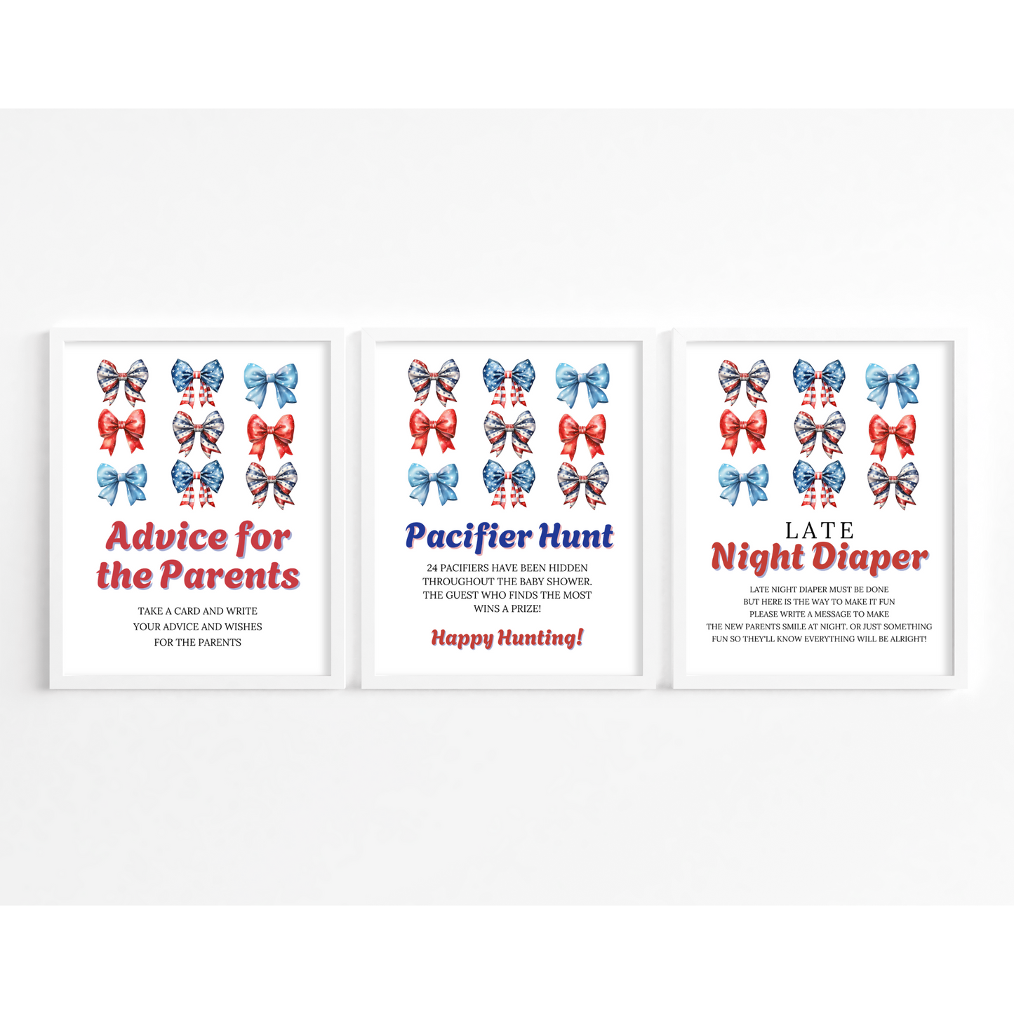 Patriotic Baby Shower Table Sign Bundle