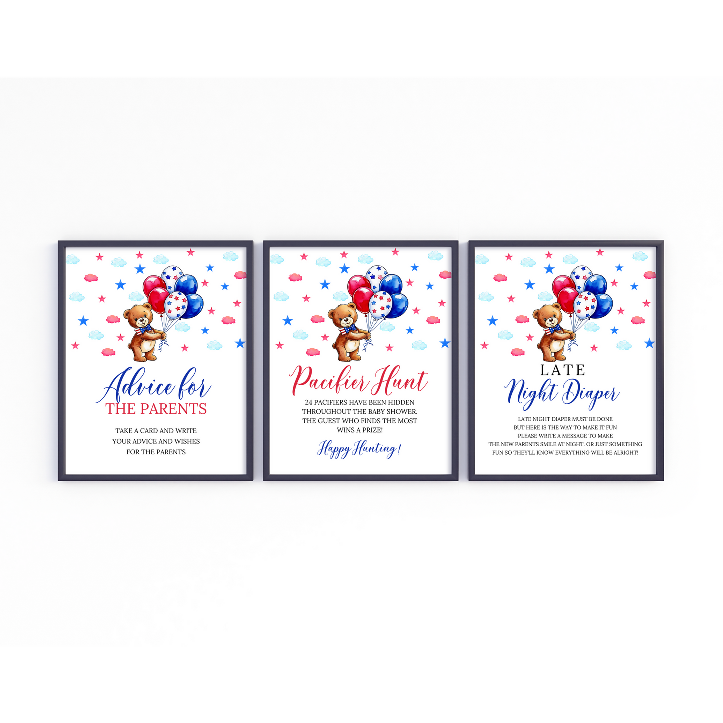 16 Patriotic Baby Shower Table Signs
