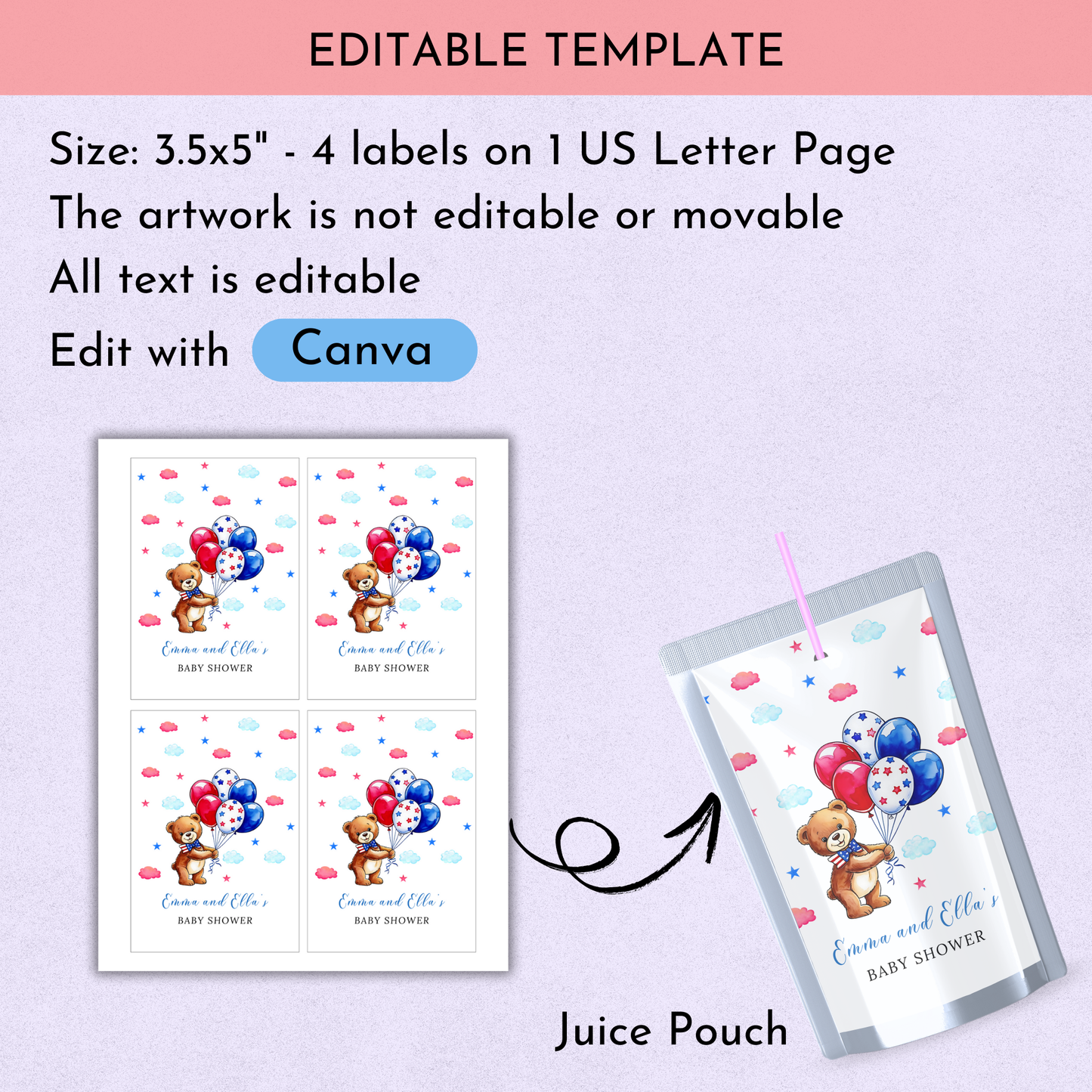 Patriotic Baby Shower Favor Bundle