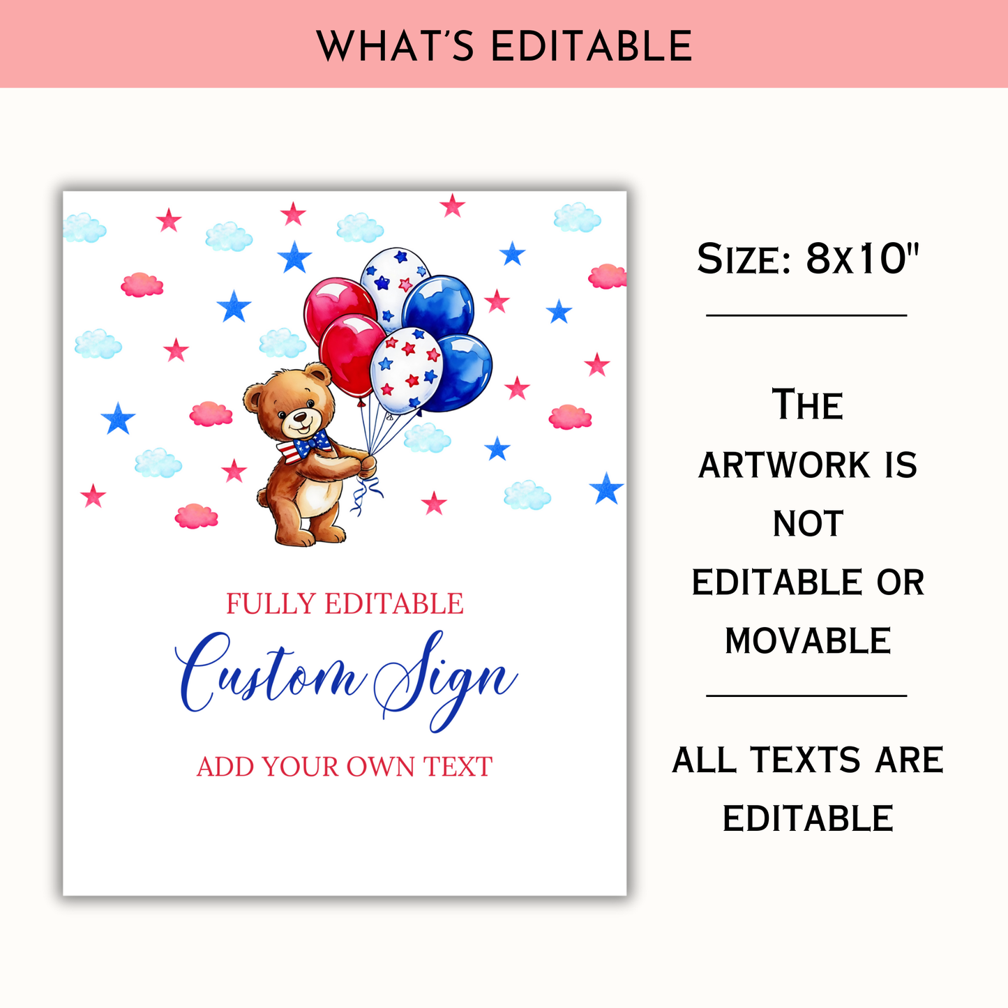 16 Patriotic Baby Shower Table Signs