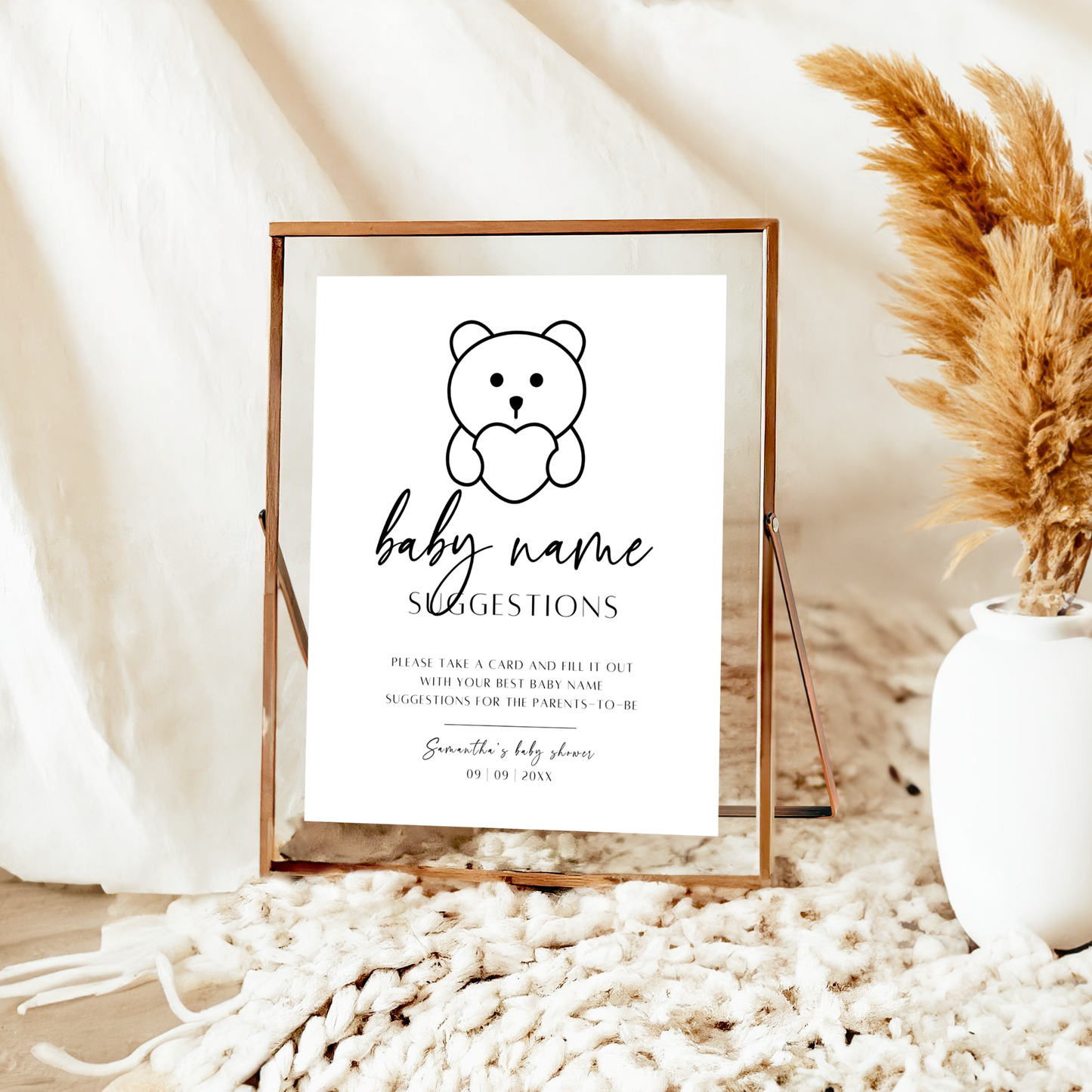 Baby Name Suggestions Sign & Card Template
