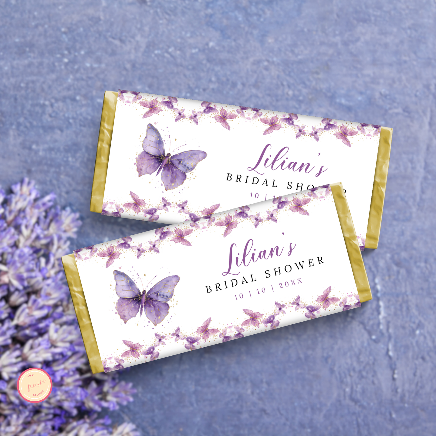 Butterfly Bridal Shower Choc wrapper