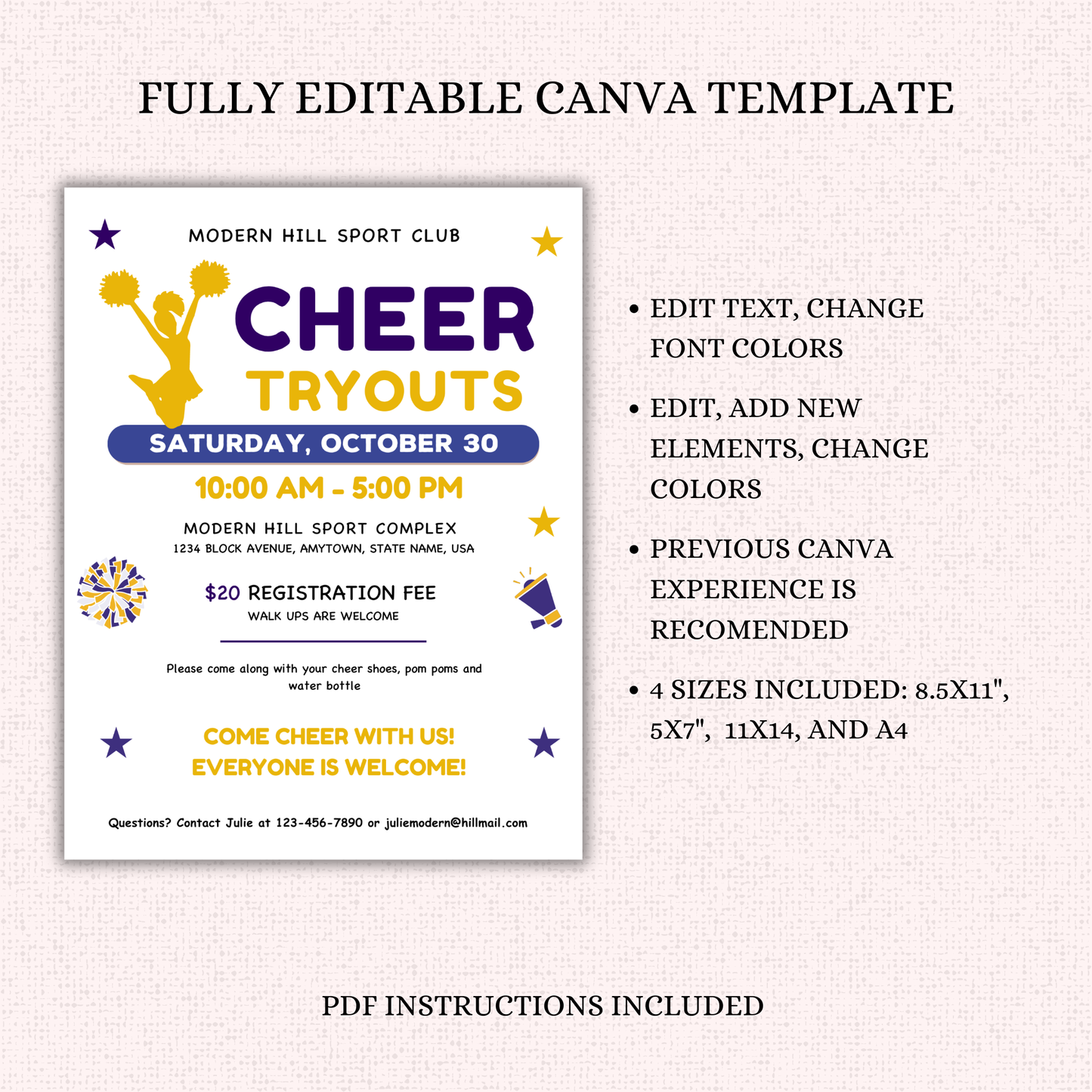 Cheerleading Tryout Flyer Template