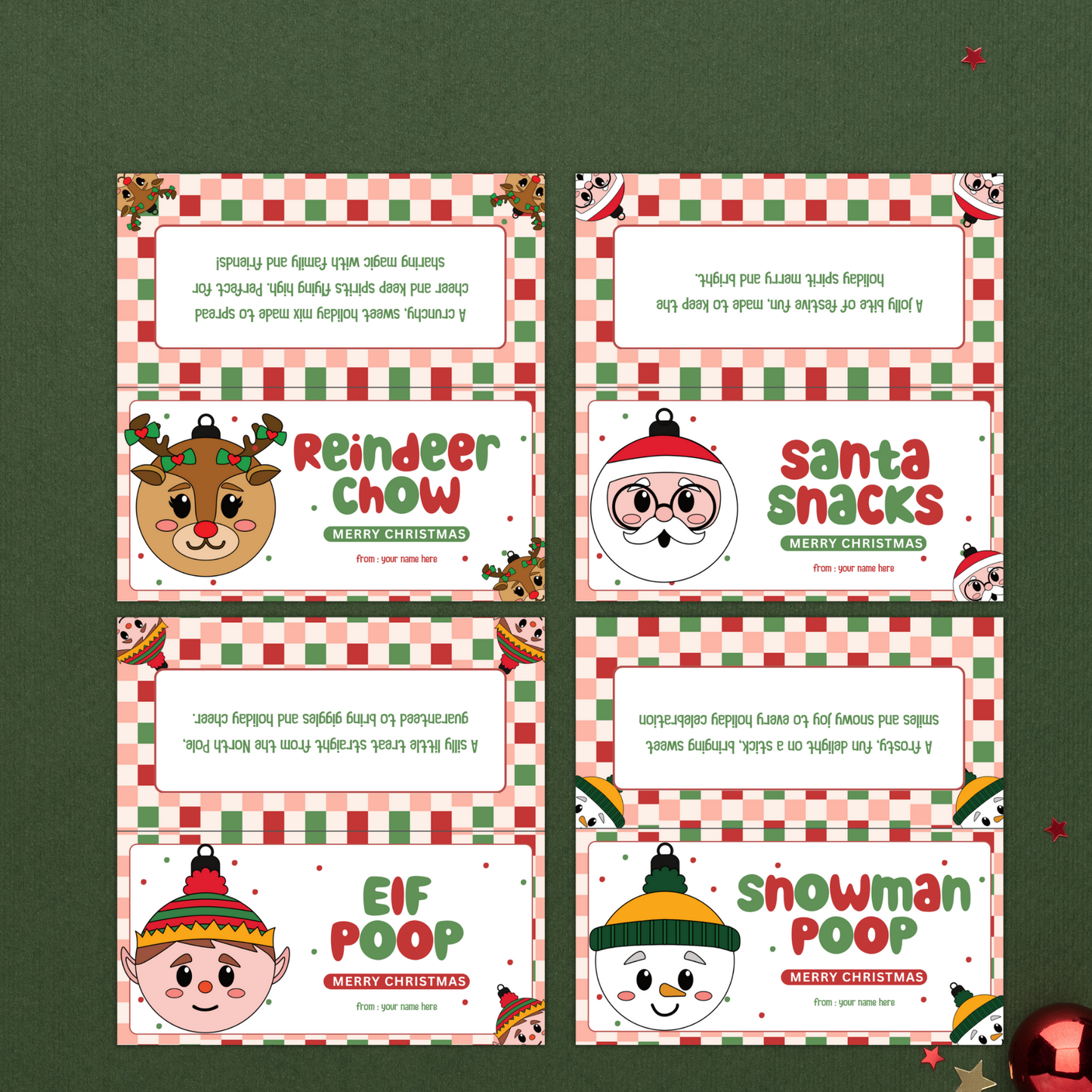 Christmas Treat Bag Toppers Set | Editable 02