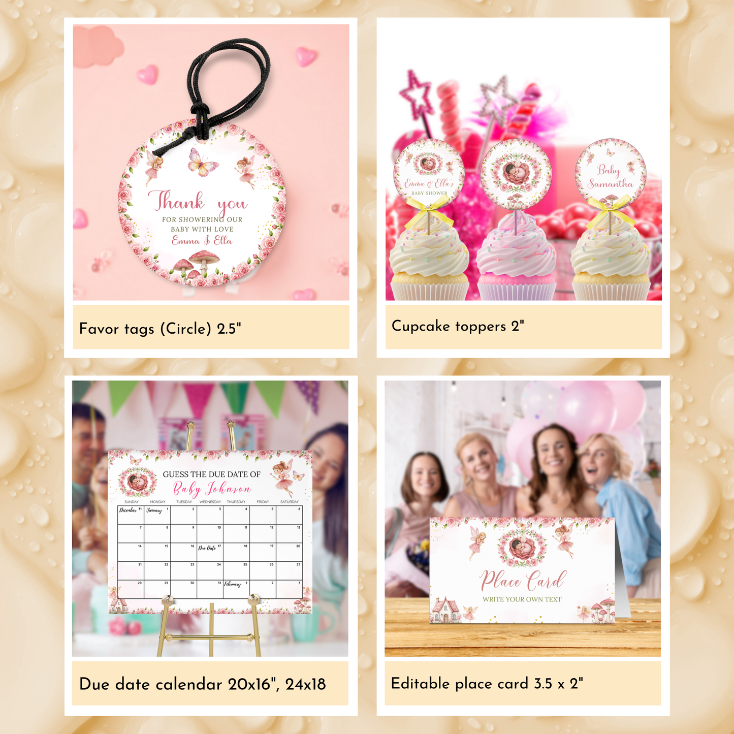 Fairy Baby Shower Template Bundle #1