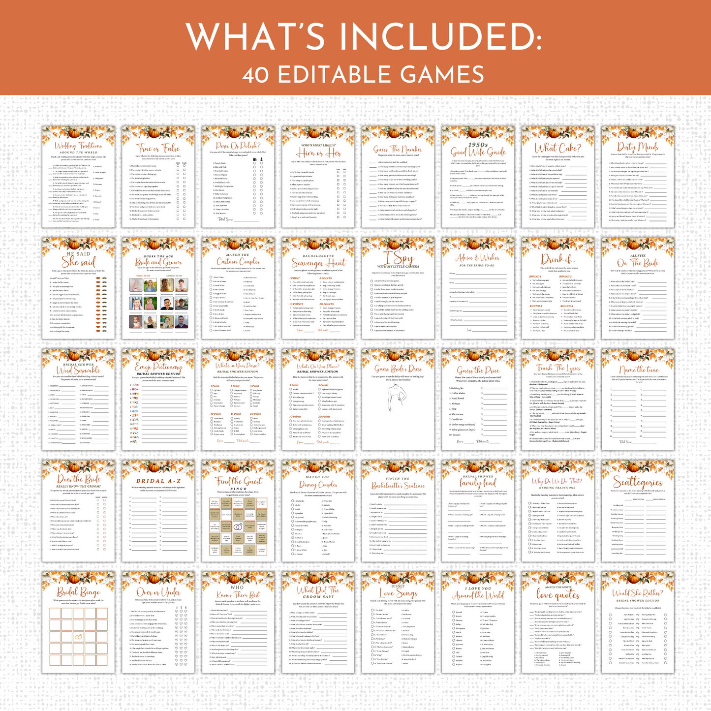 Fall Bridal Shower Games #2