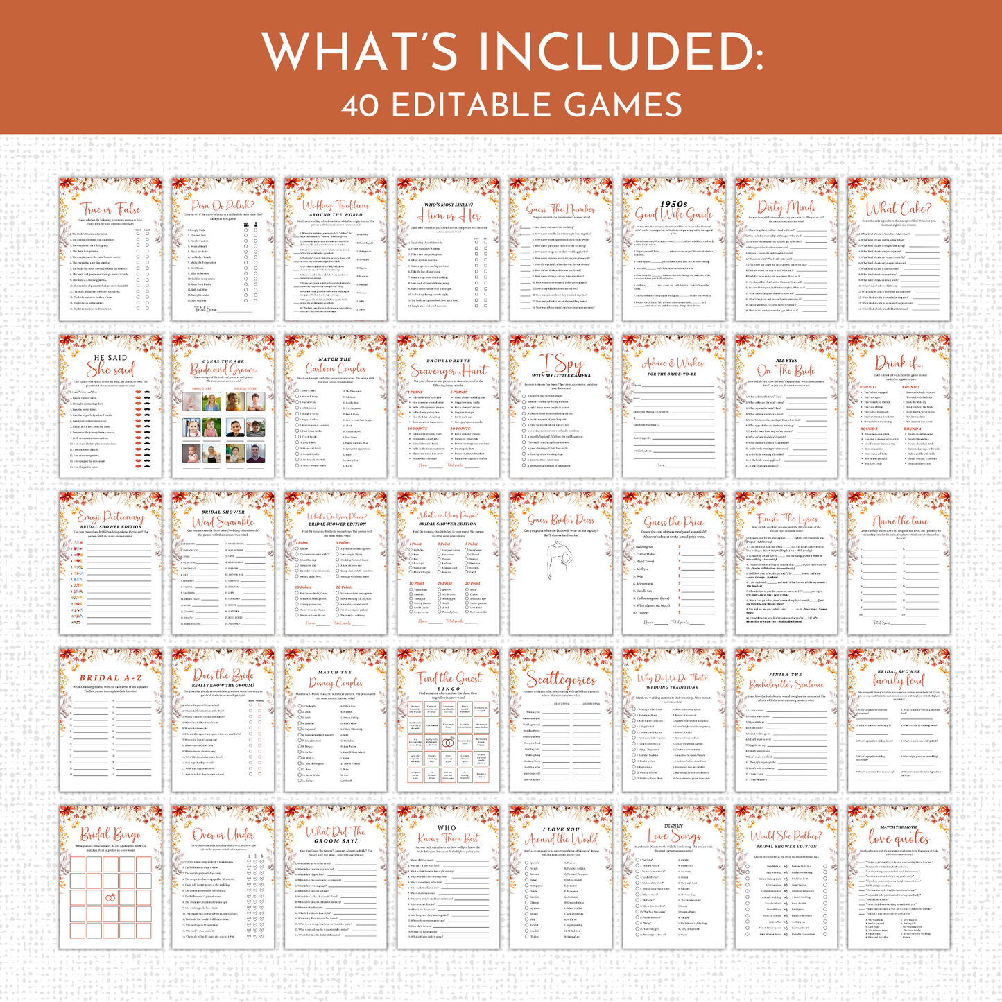 Fall Bridal Shower Games #3