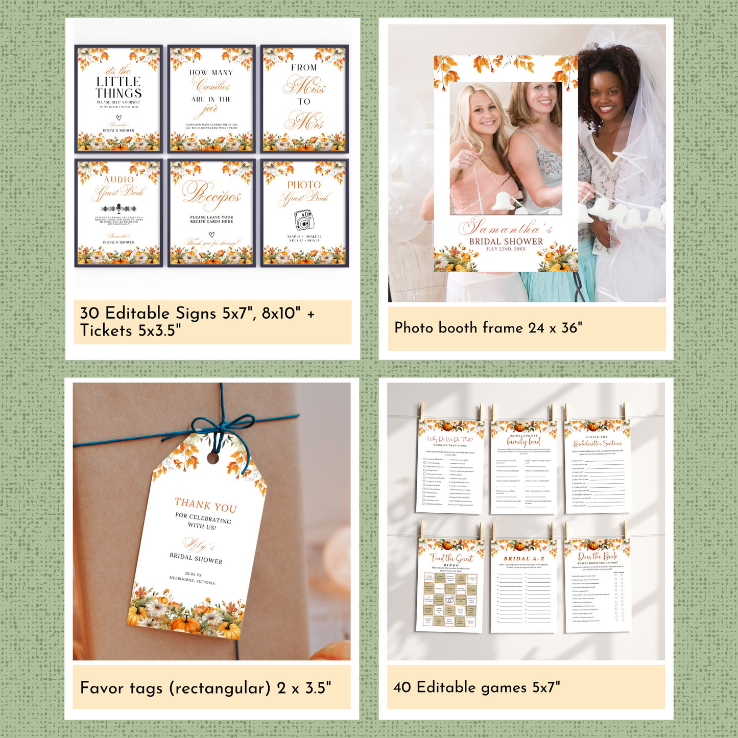 Fall Bridal Shower Template Bundle #1
