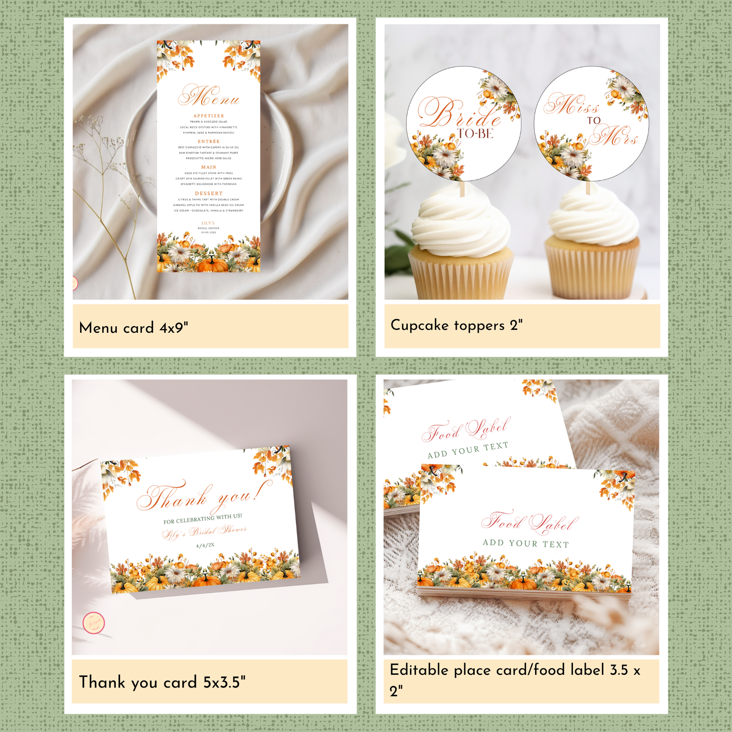 Fall Bridal Shower Template Bundle #1