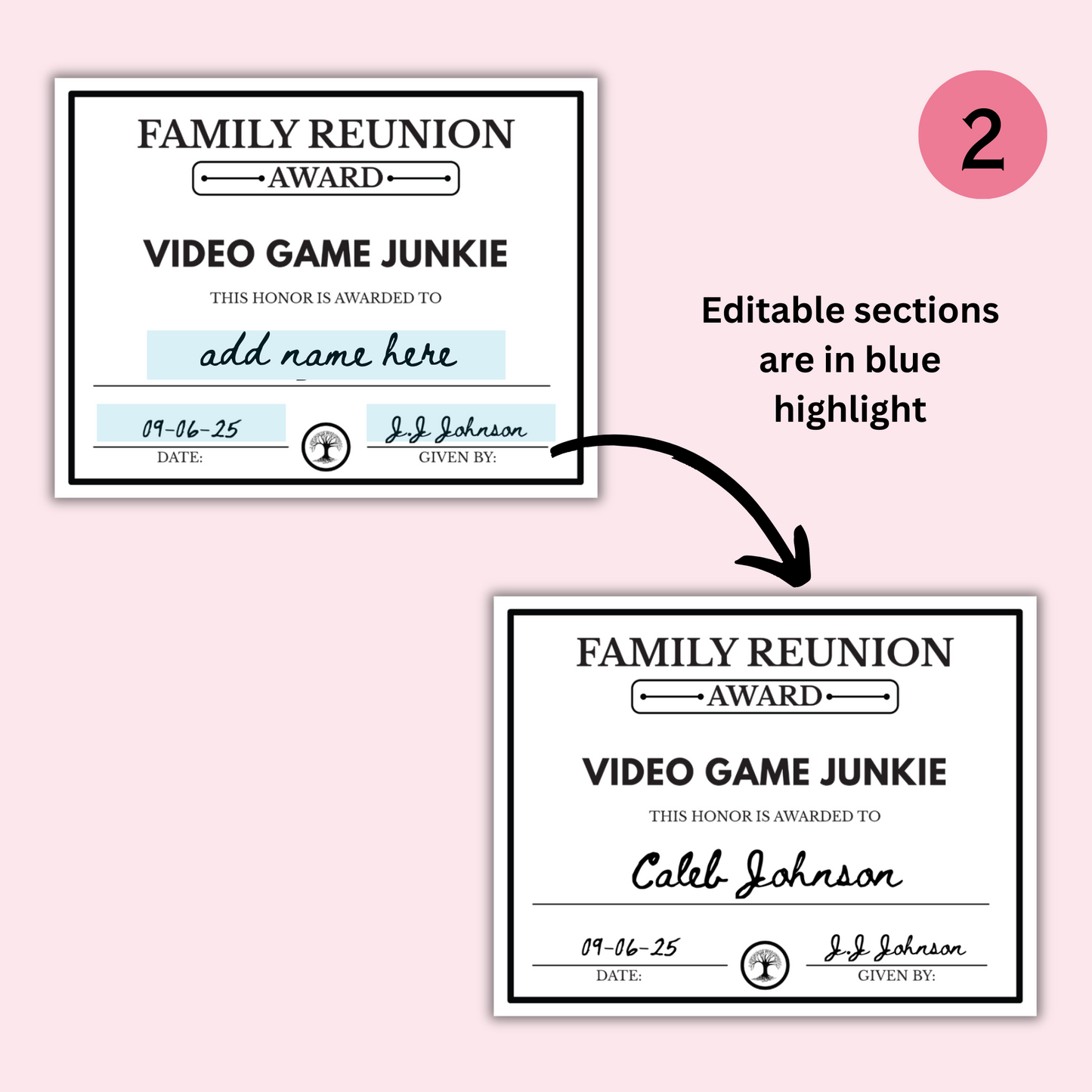 Family Reunion Award Certificate - 100 Editable Templates