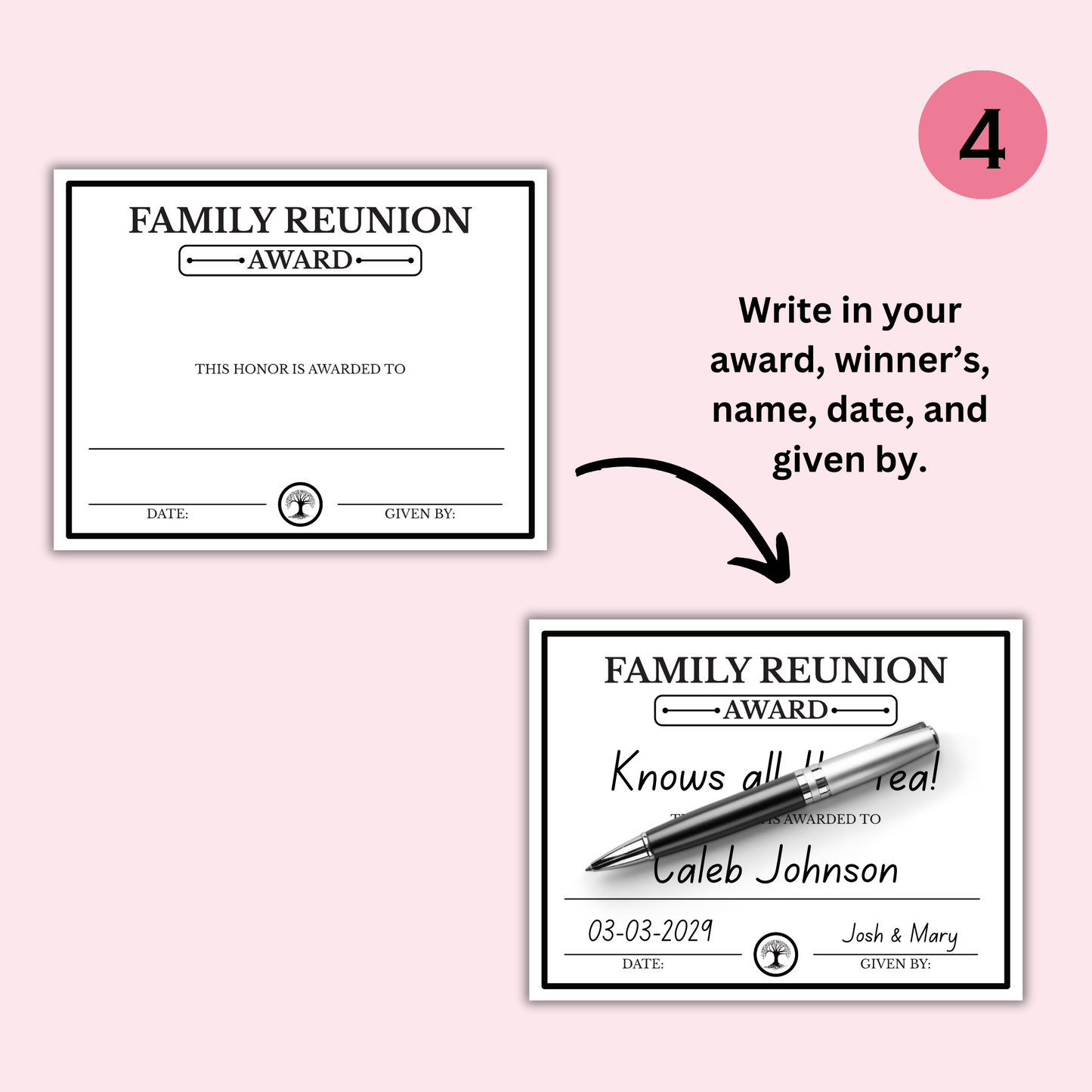 Family Reunion Award Certificate - 100 Editable Templates