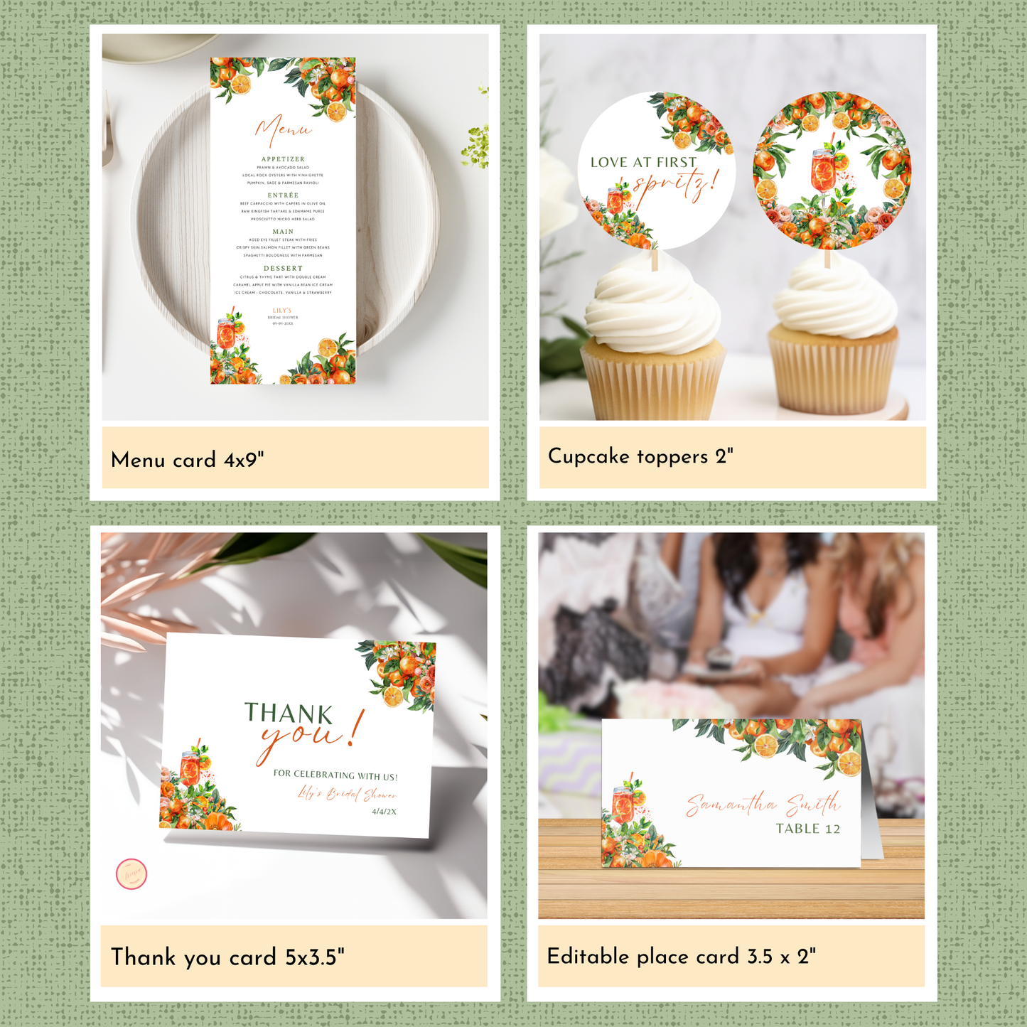 Love at First Spritz Bridal Shower Template Bundle #2