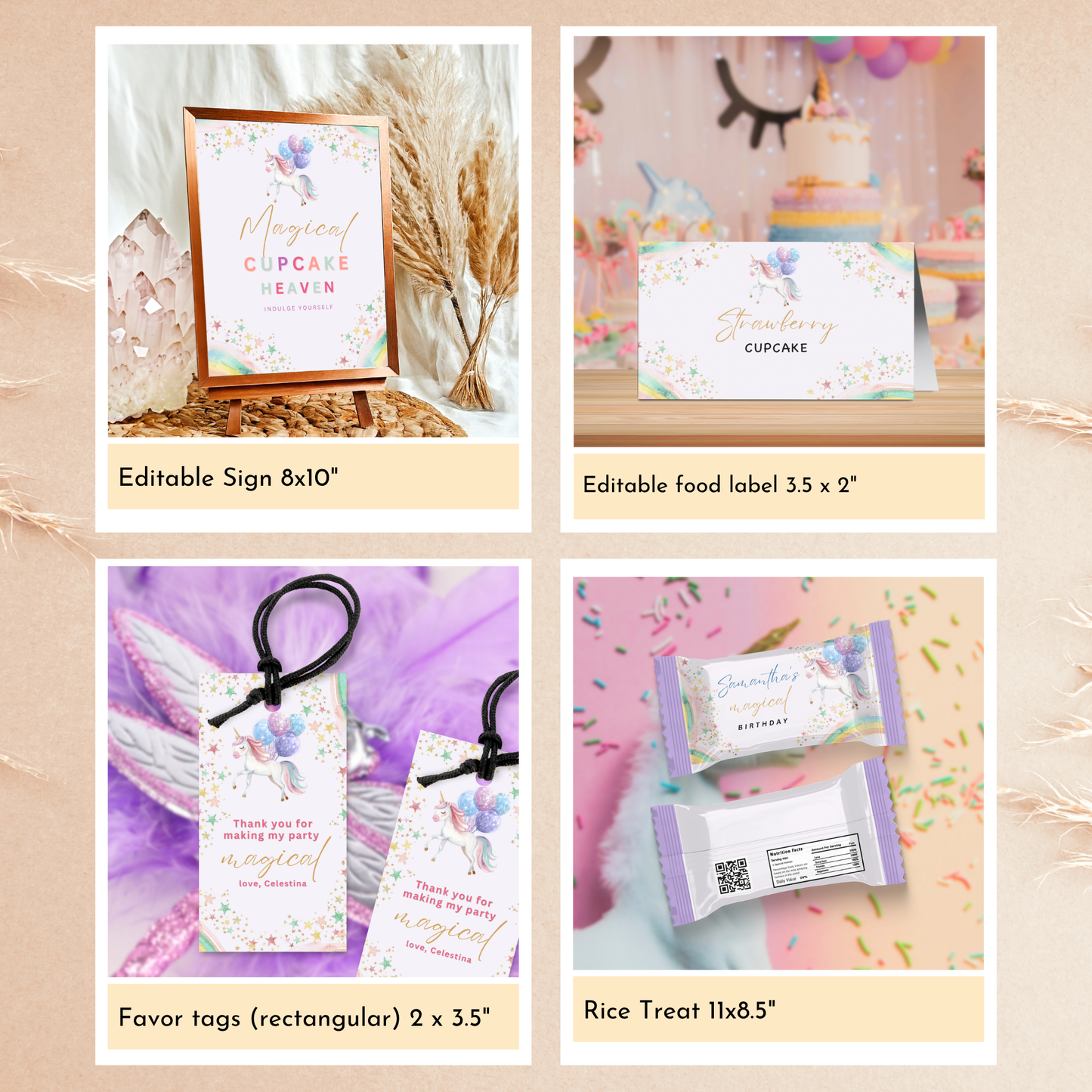 Magical Unicorn Party Template Bundle