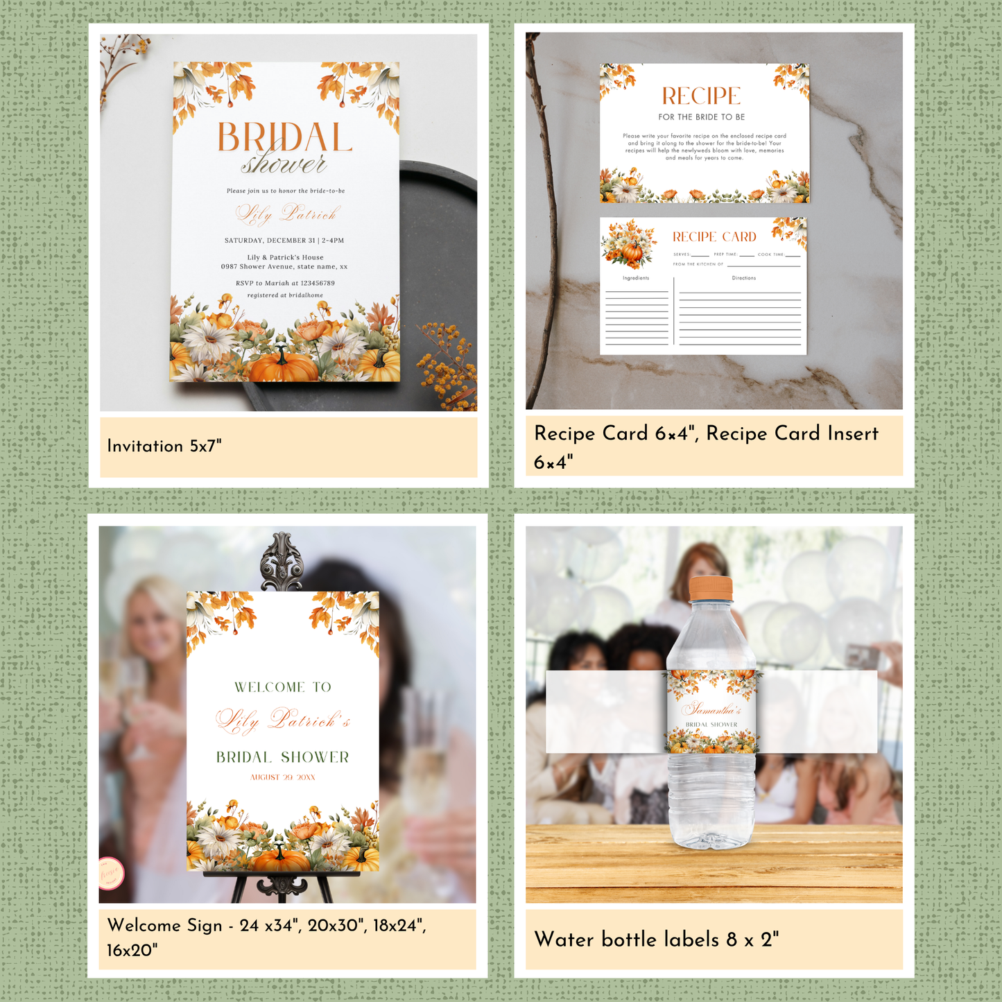 Fall Bridal Shower Template Bundle #1