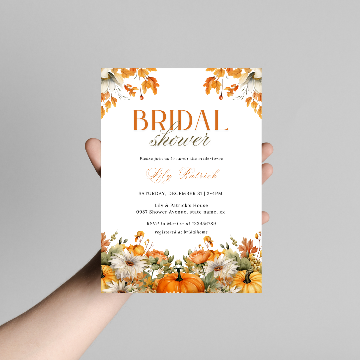 Fall Bridal Shower + Recipe Card Bundle