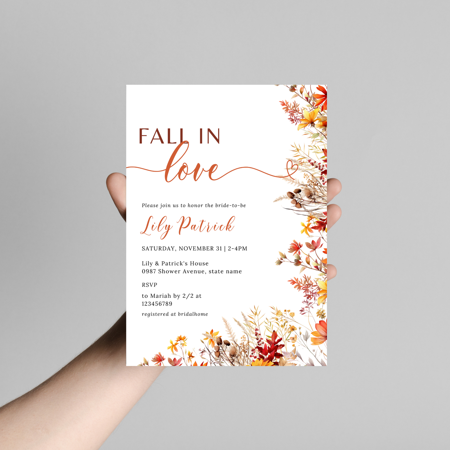 Fall in Love Bridal Shower + Recipe Card Bundle #2