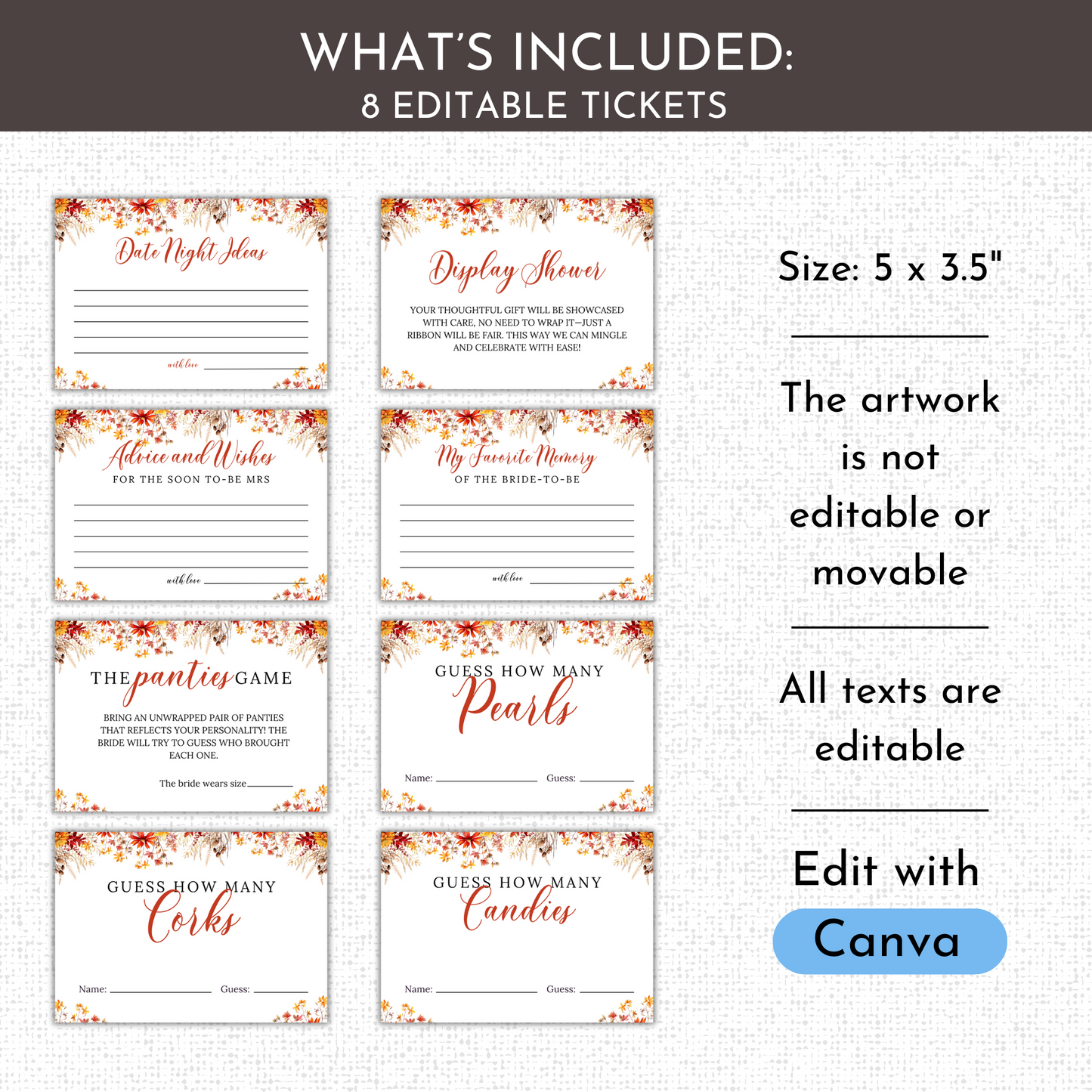 Fall Bridal Shower Games & Signs - #3