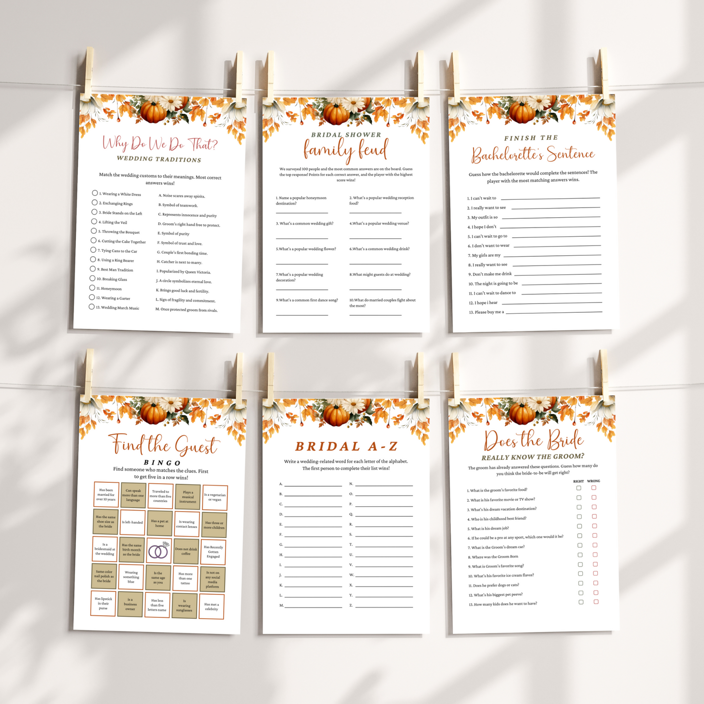 Fall Bridal Shower Games #2