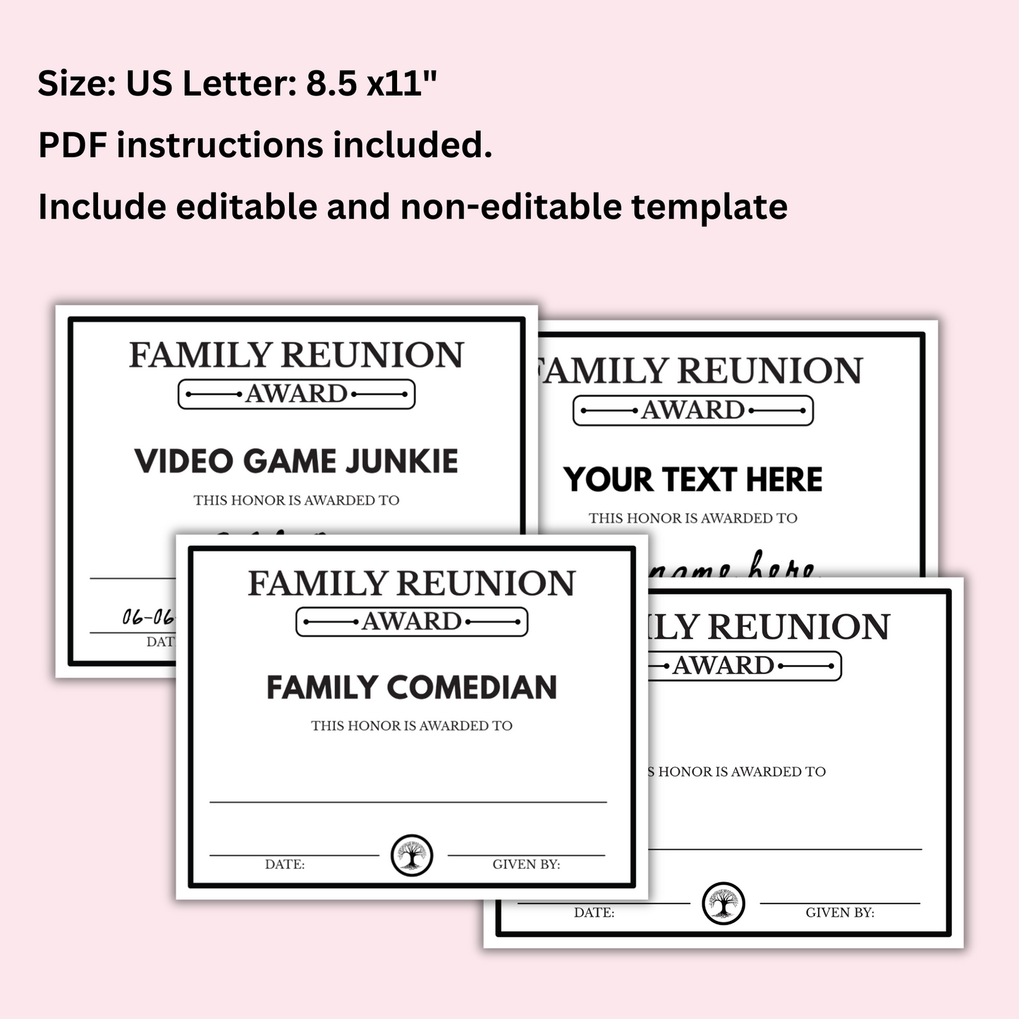 Family Reunion Award Certificate - 100 Editable Templates
