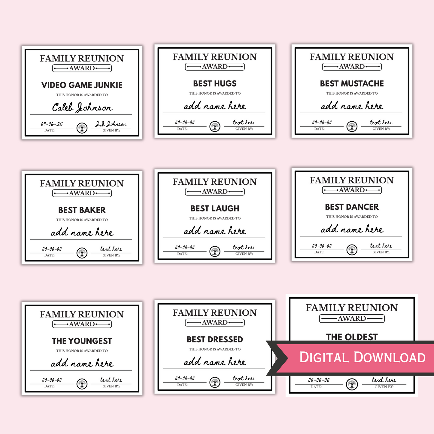 Family Reunion Award Certificate - 100 Editable Templates