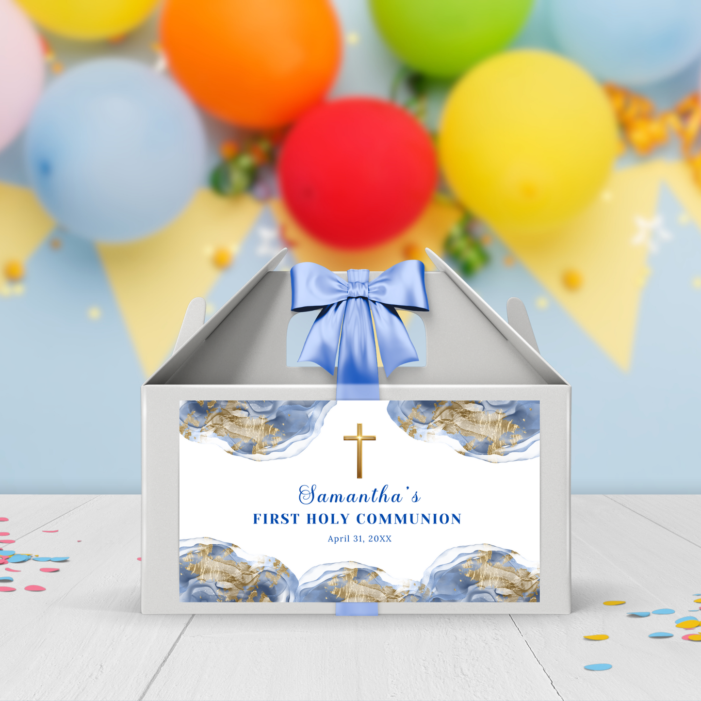 1st Communion Gable Box - Blue
