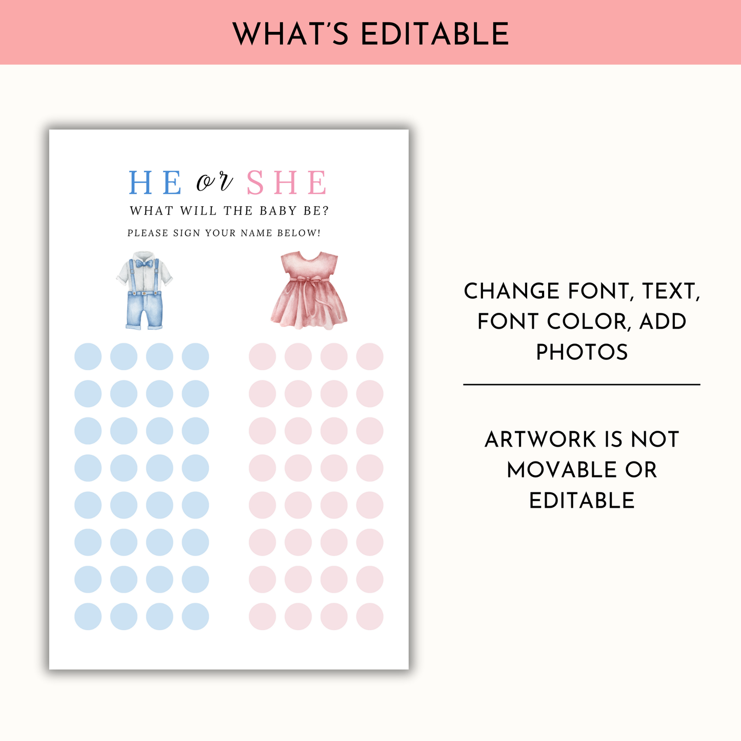Gender Reveal Voting Sign Template