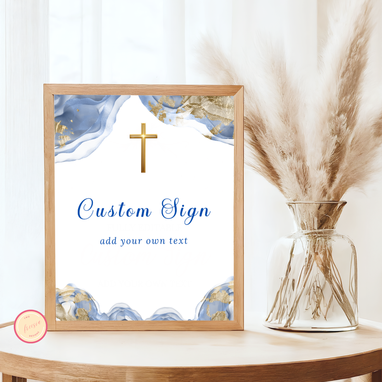 First Holy Communion Custom Sign - Blue