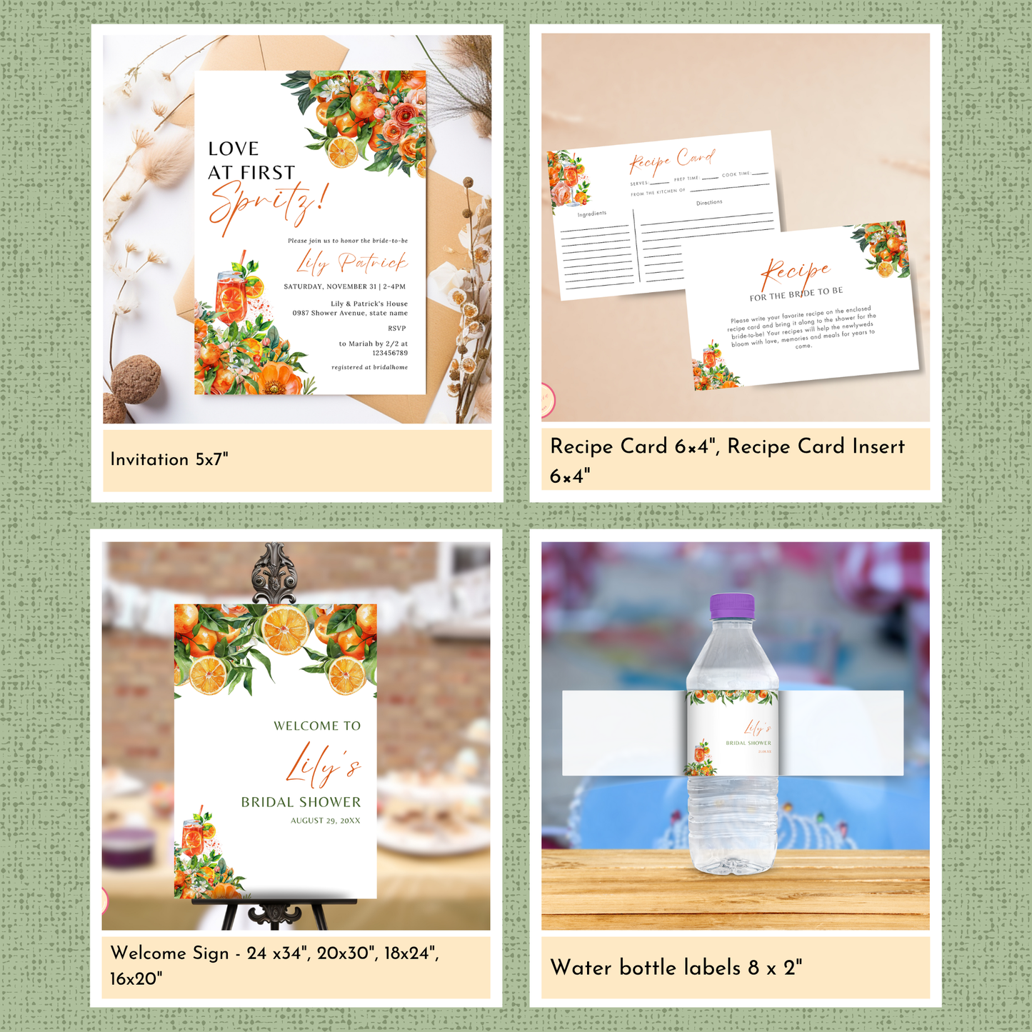 Love at First Spritz Bridal Shower Template Bundle #2