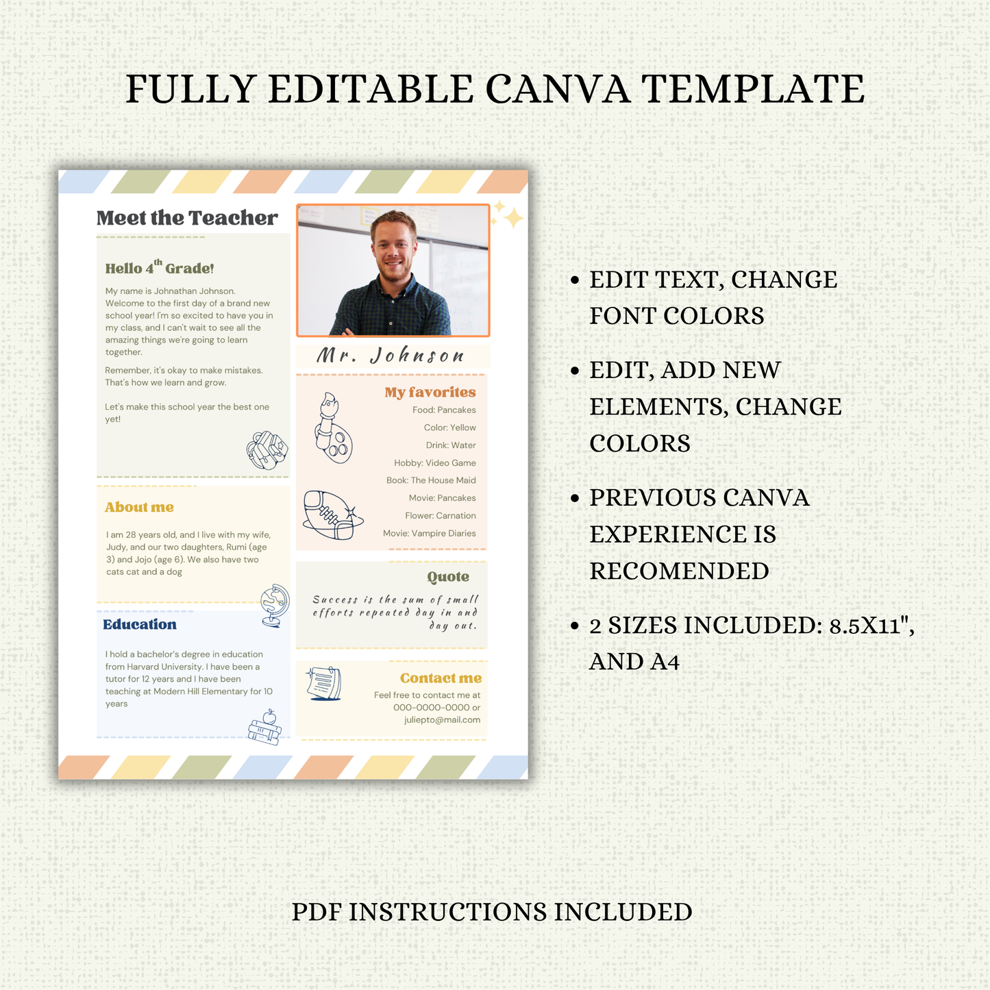 Meet the Teacher Template
