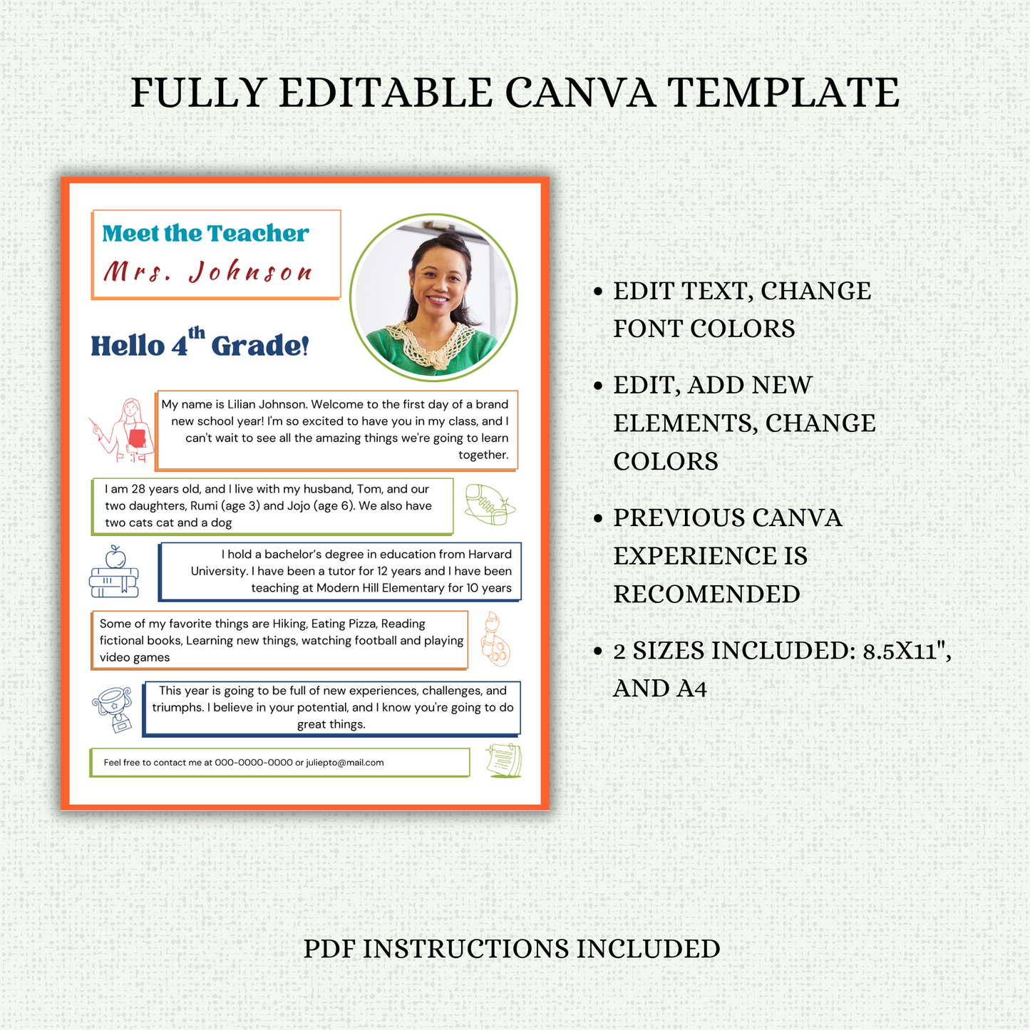 Meet the Teacher Template - Boho