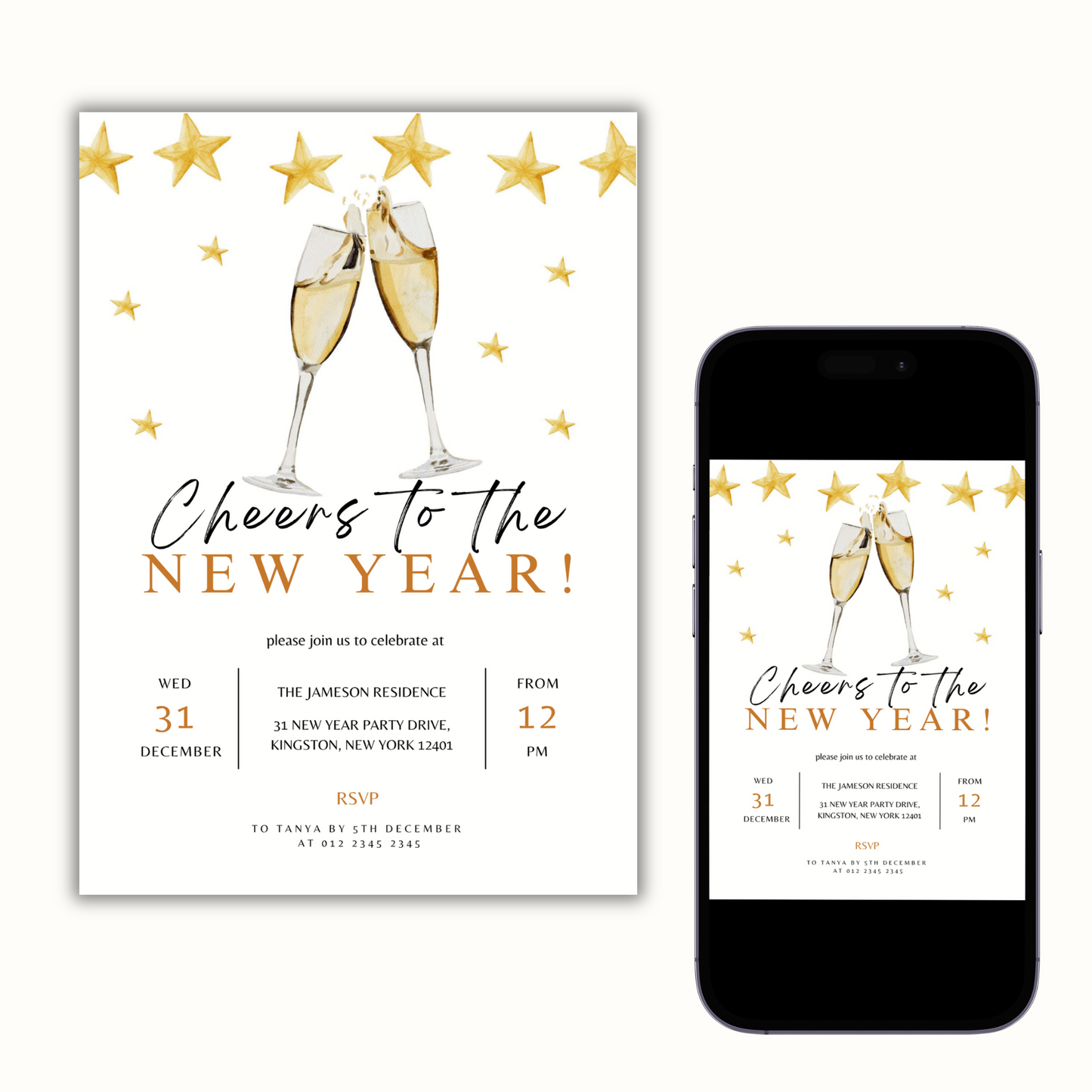 New Years Eve Invitation | Gold