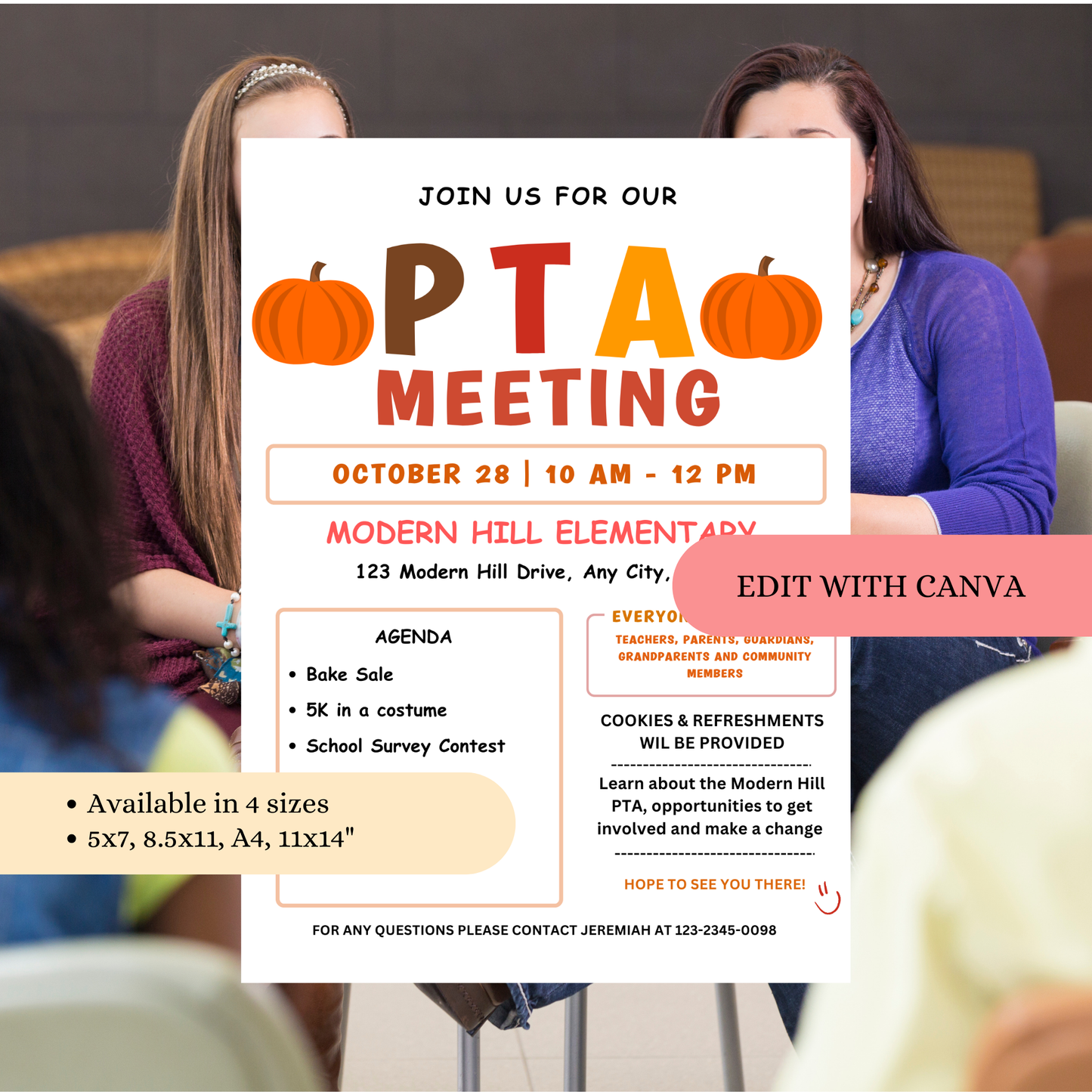October PTO Monthly Meetings Flyer Template