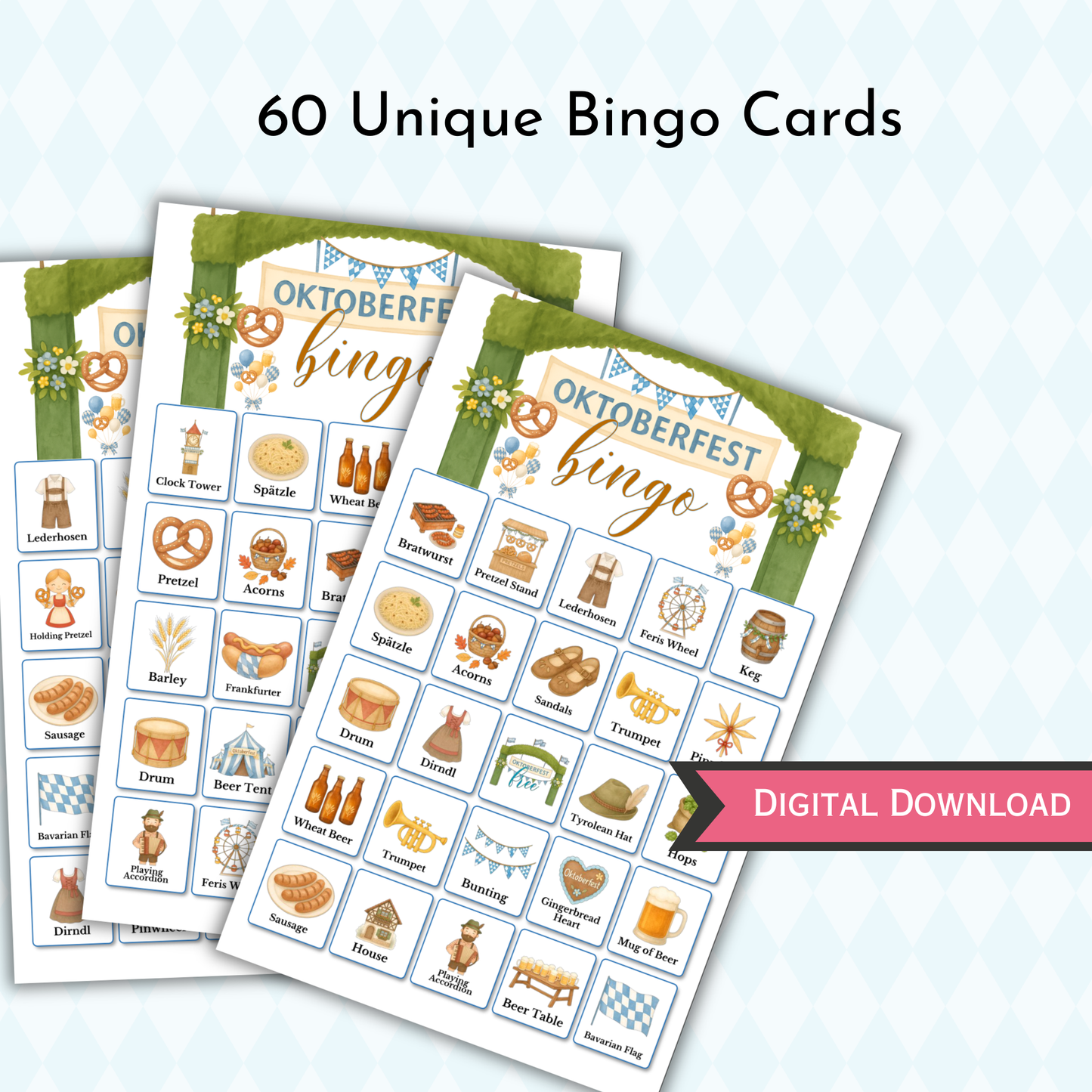 Oktoberfest Day Bingo Game
