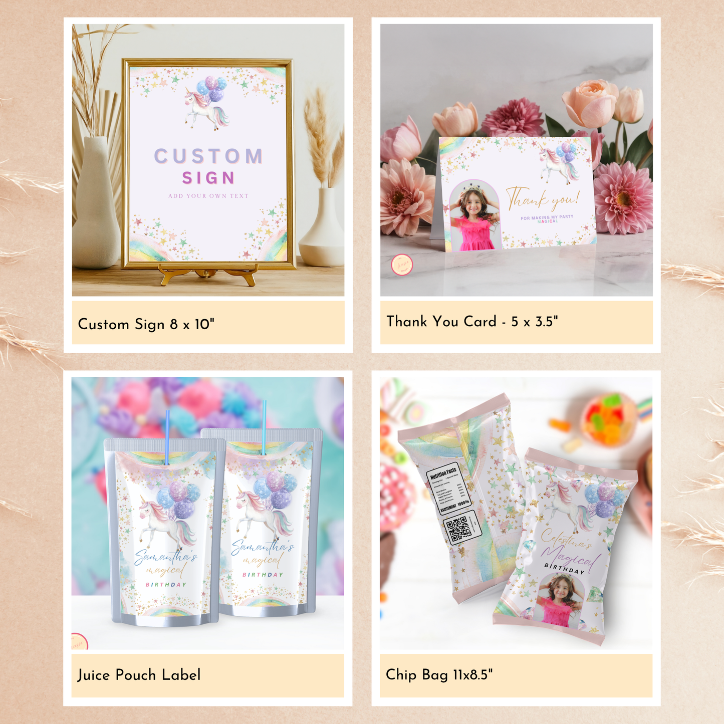 Magical Unicorn Party Template Bundle