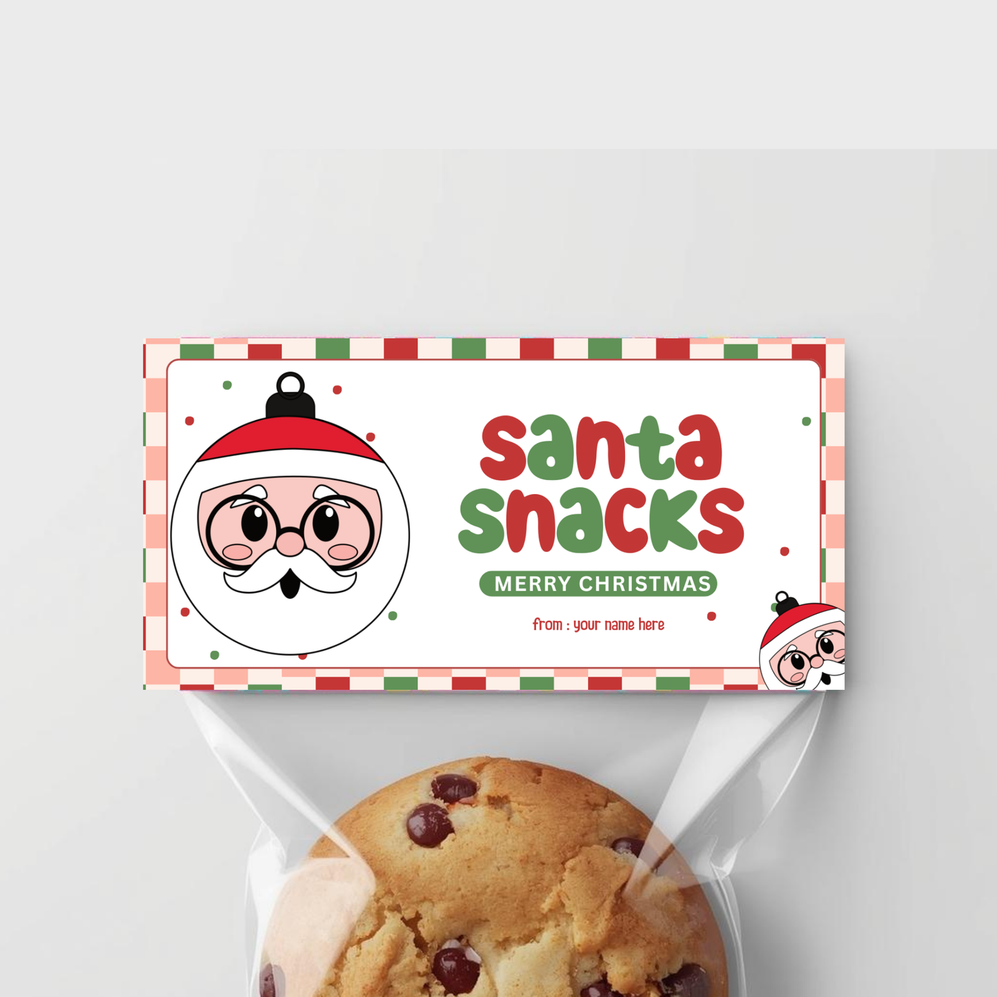 Christmas Treat Bag Toppers Set | Editable 02
