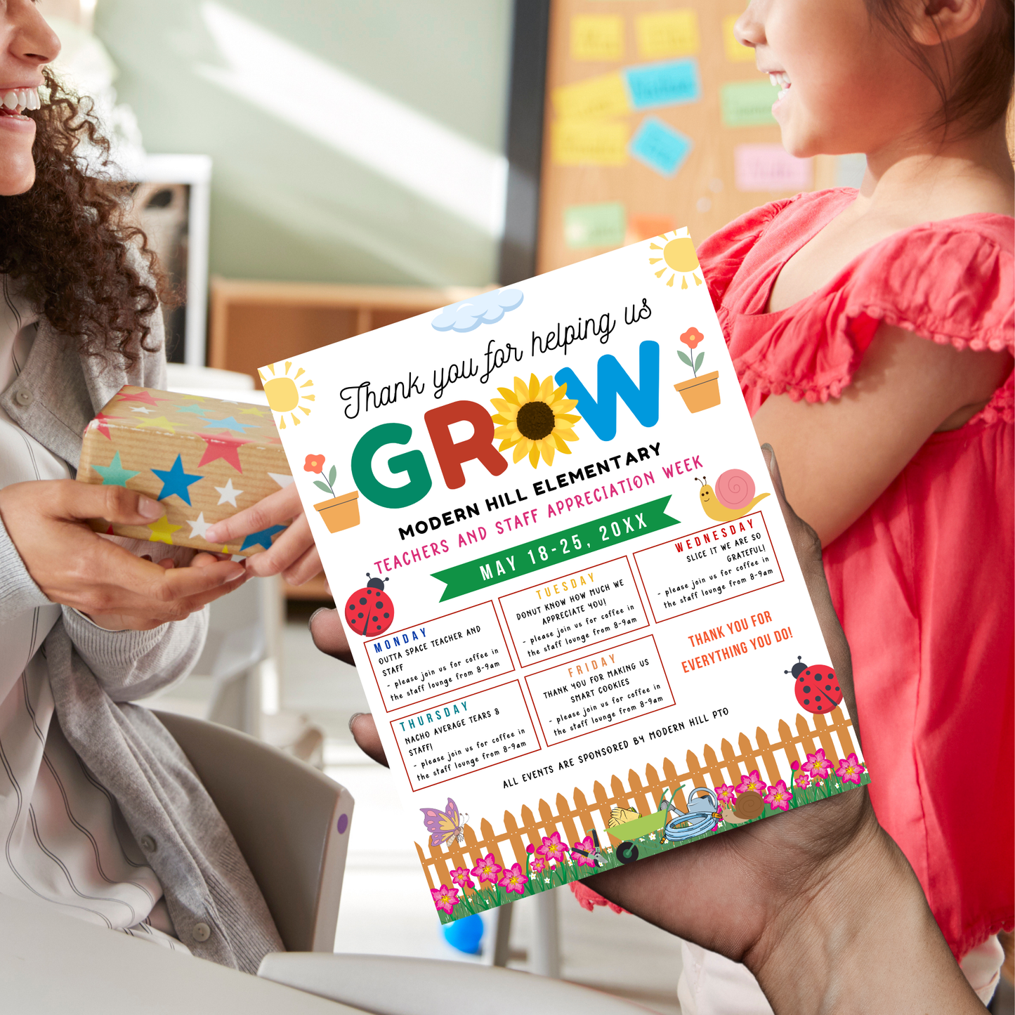 Floral-Themed Teacher Appreciation Flyer