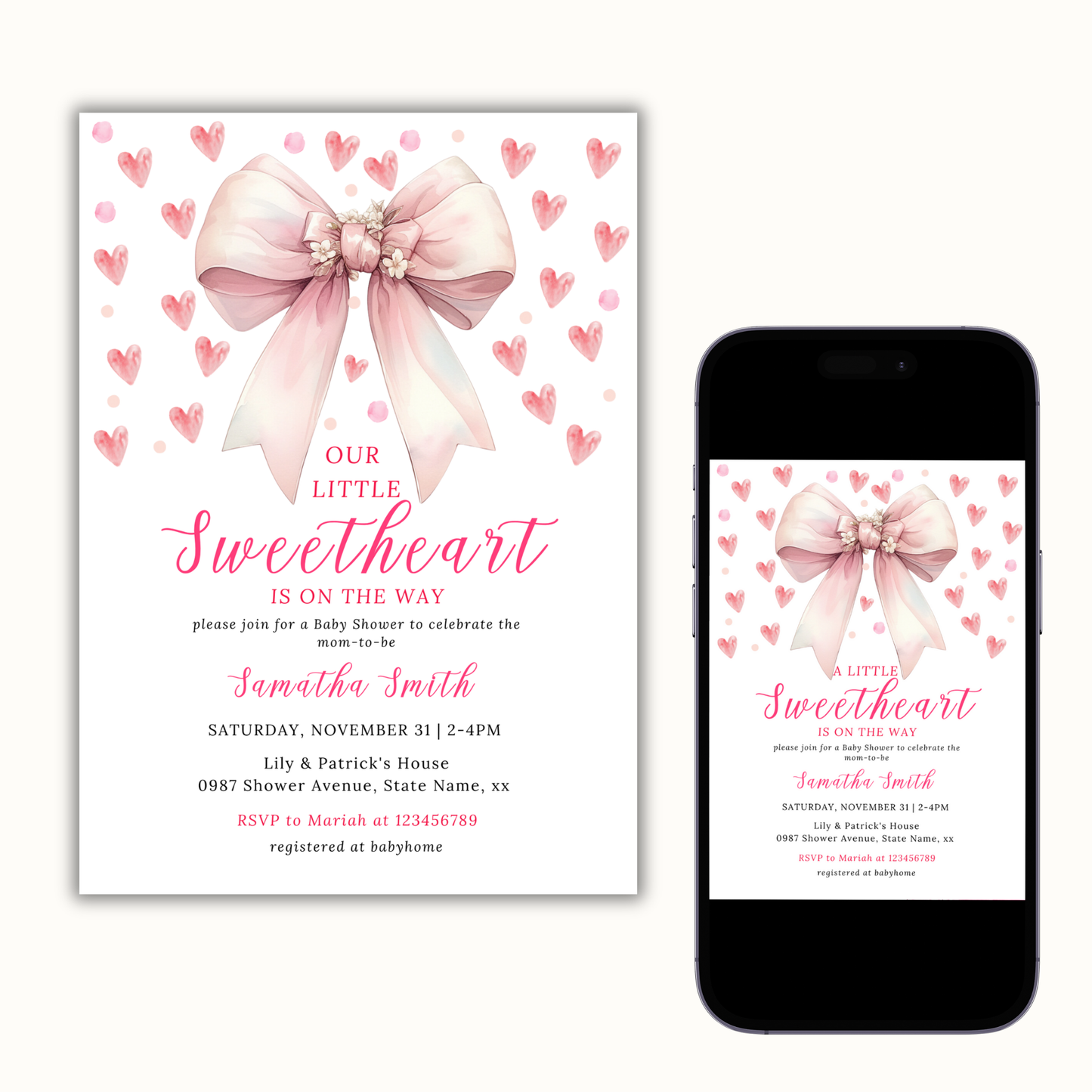Valentine's Day Baby Shower Invitation