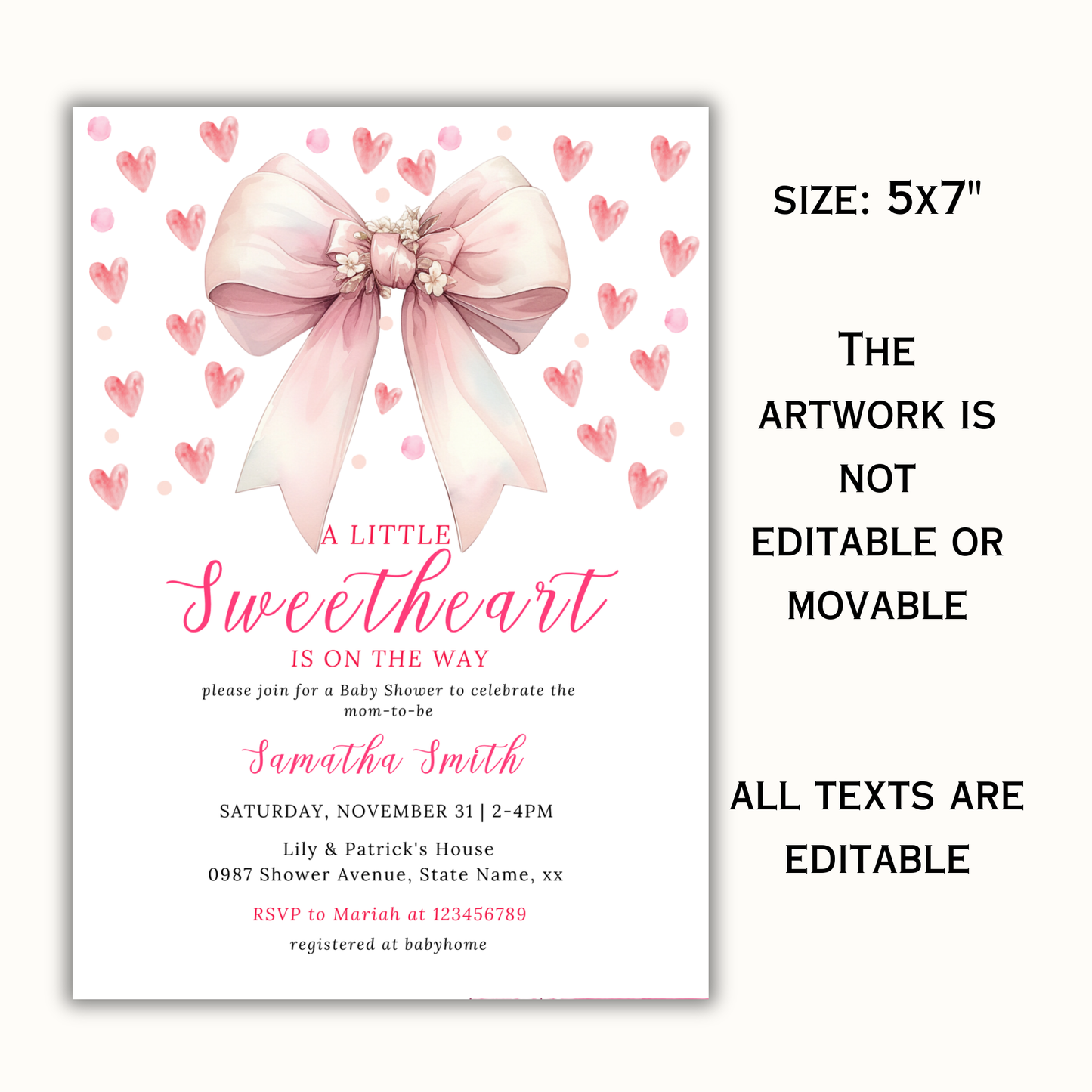 Valentine's Day Baby Shower Invitation