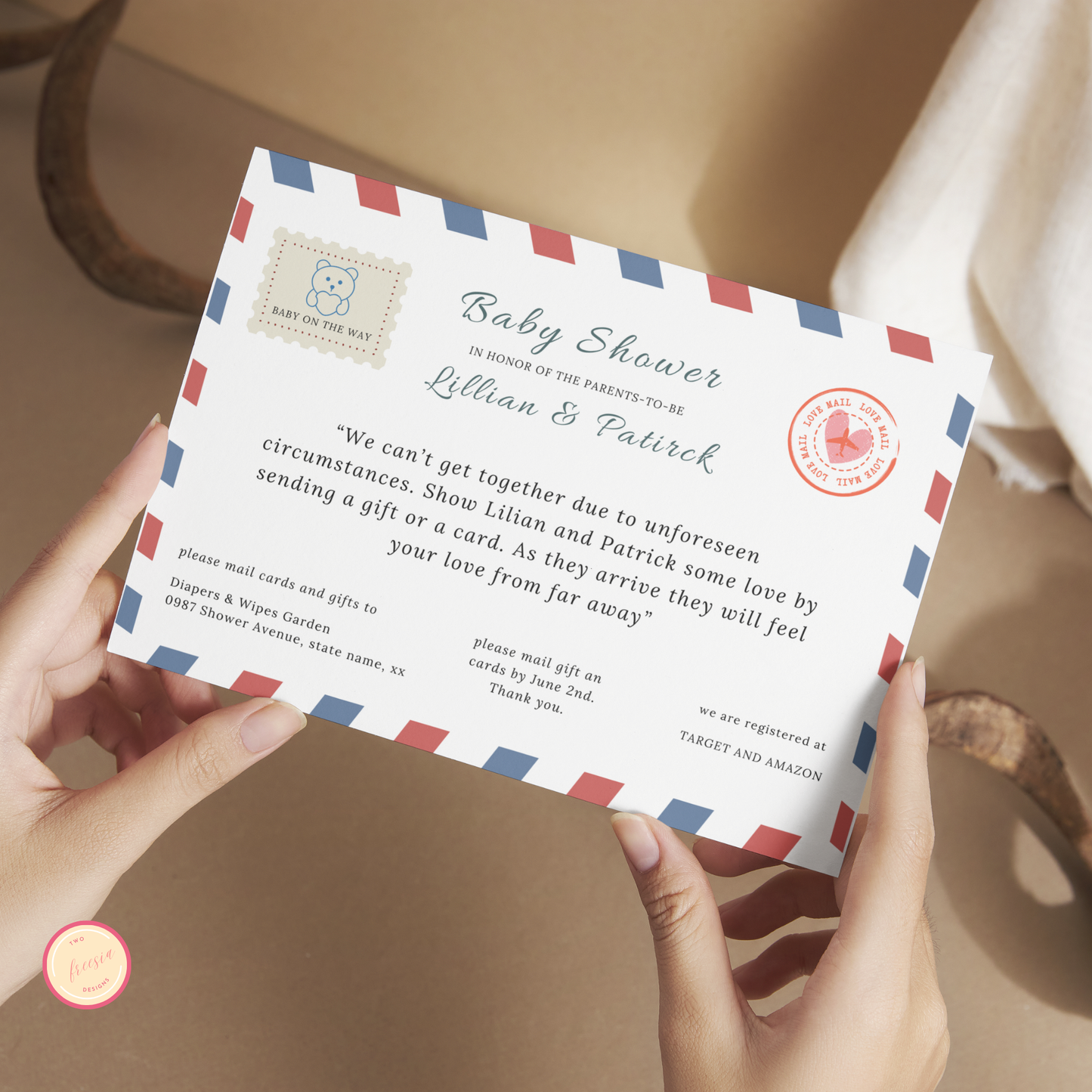 Baby Shower By Mail Invitation Template