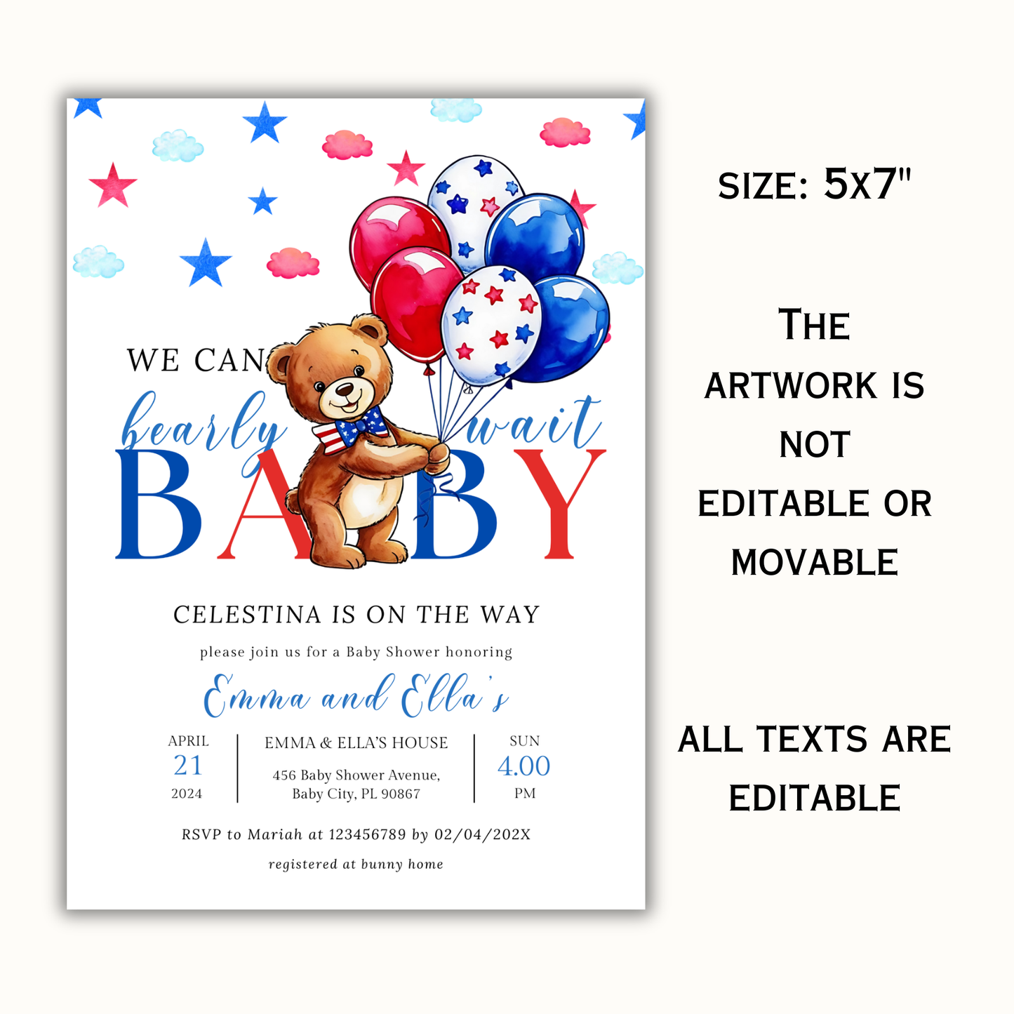 Patriotic Baby Shower Invitation