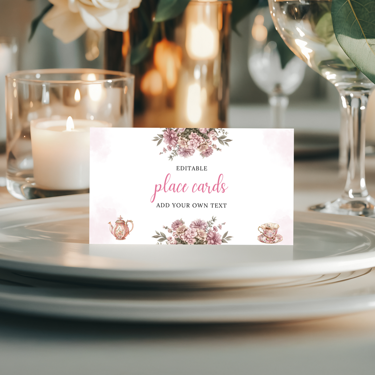 Time for Tea Place Card Template