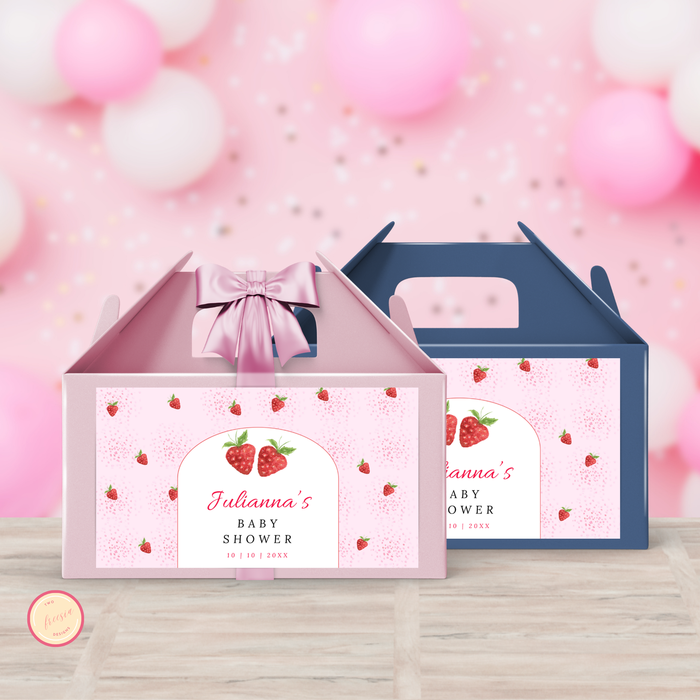 Berry Sweet Baby Shower Gable Box Template