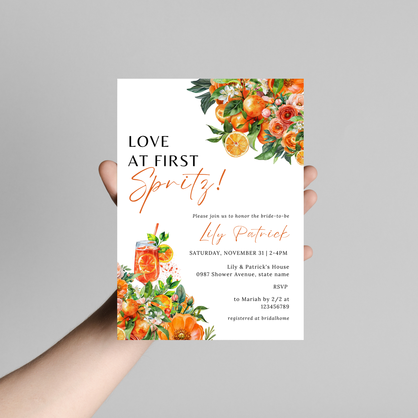 Love at First Spritz Bridal Shower + Recipe Card Bundle